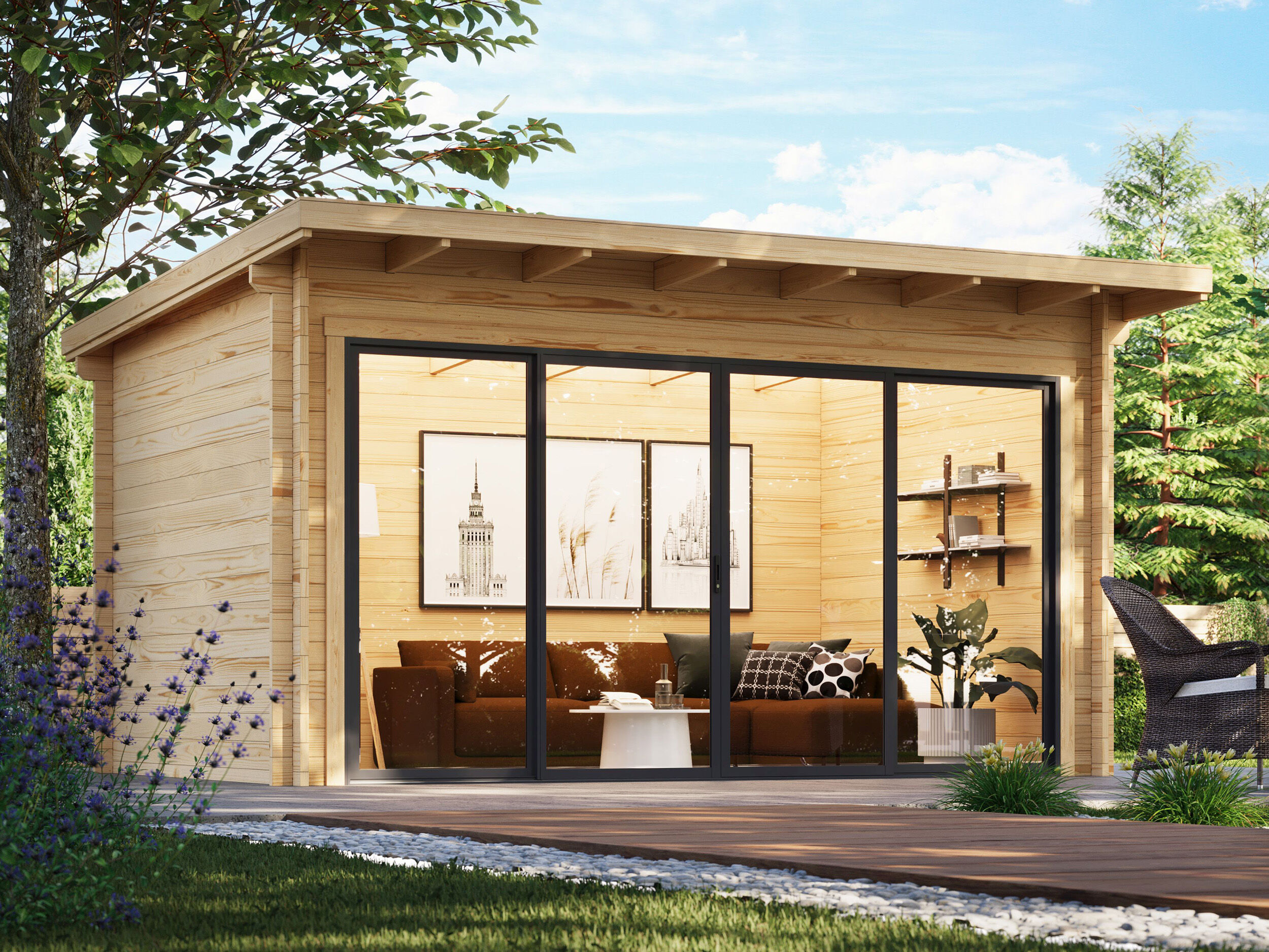Fjordholz Gartenhaus Modell Berlin 44 F IsoSlide 5x3m | Rabatt: 26 %