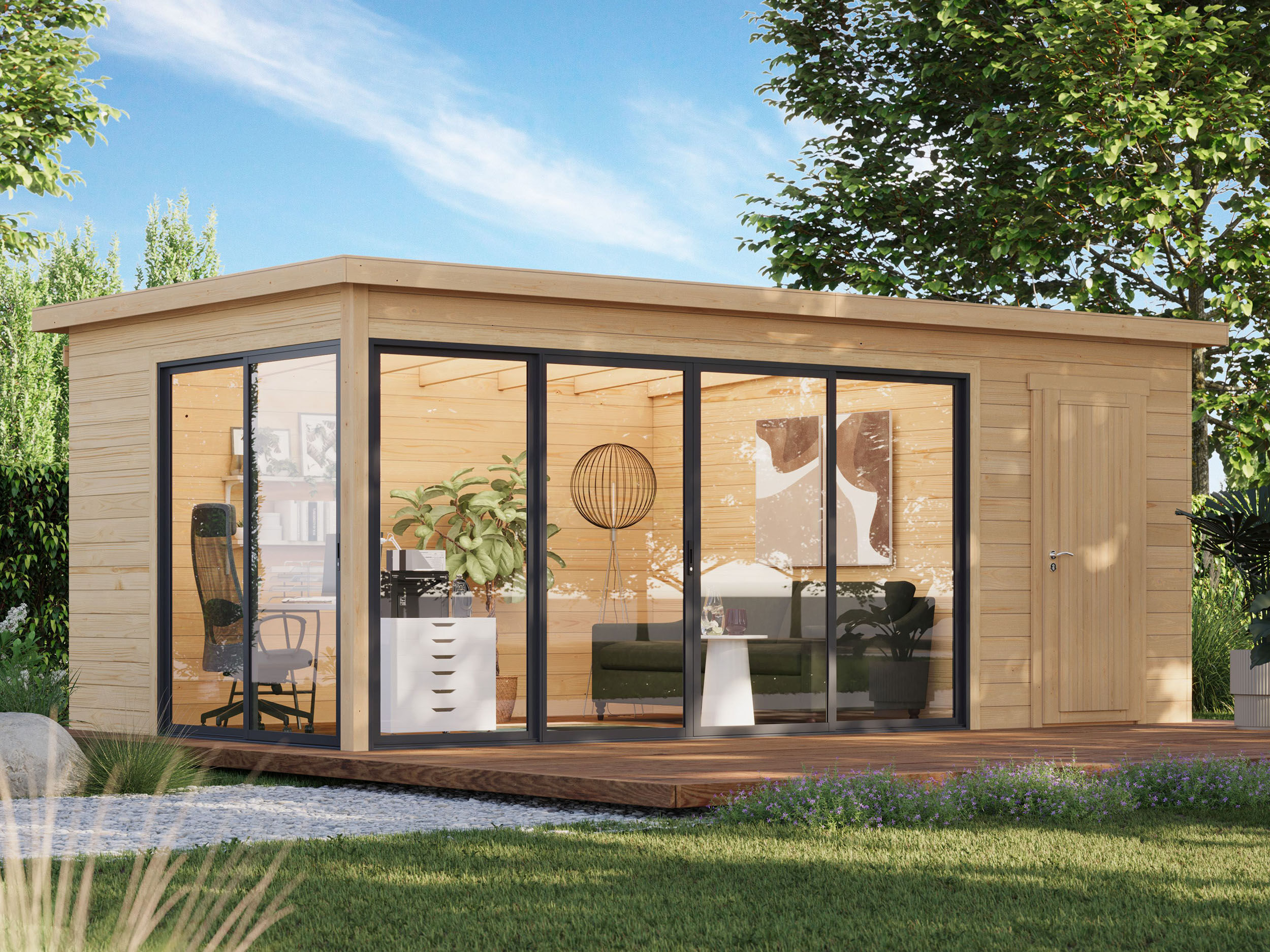 Fjordholz Gartenhaus Modell Office IsoSlide 7 6x3m | Rabatt: 26 %
