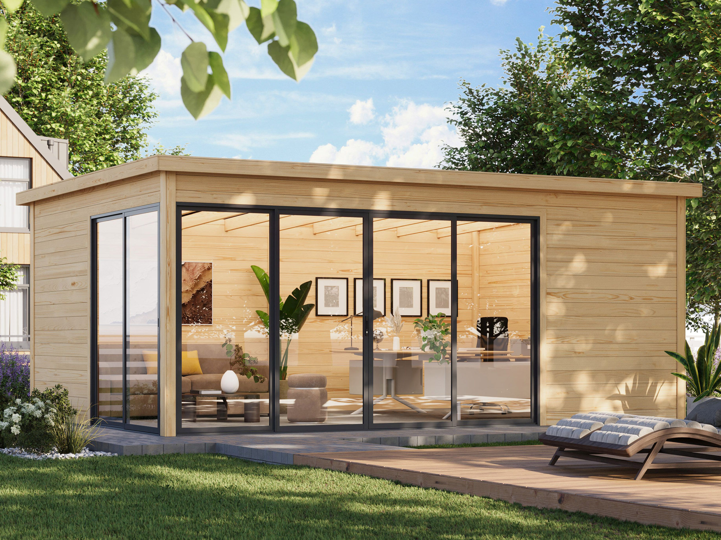Fjordholz Gartenhaus Modell Office IsoSlide 6 6x4m | Rabatt: 26 %