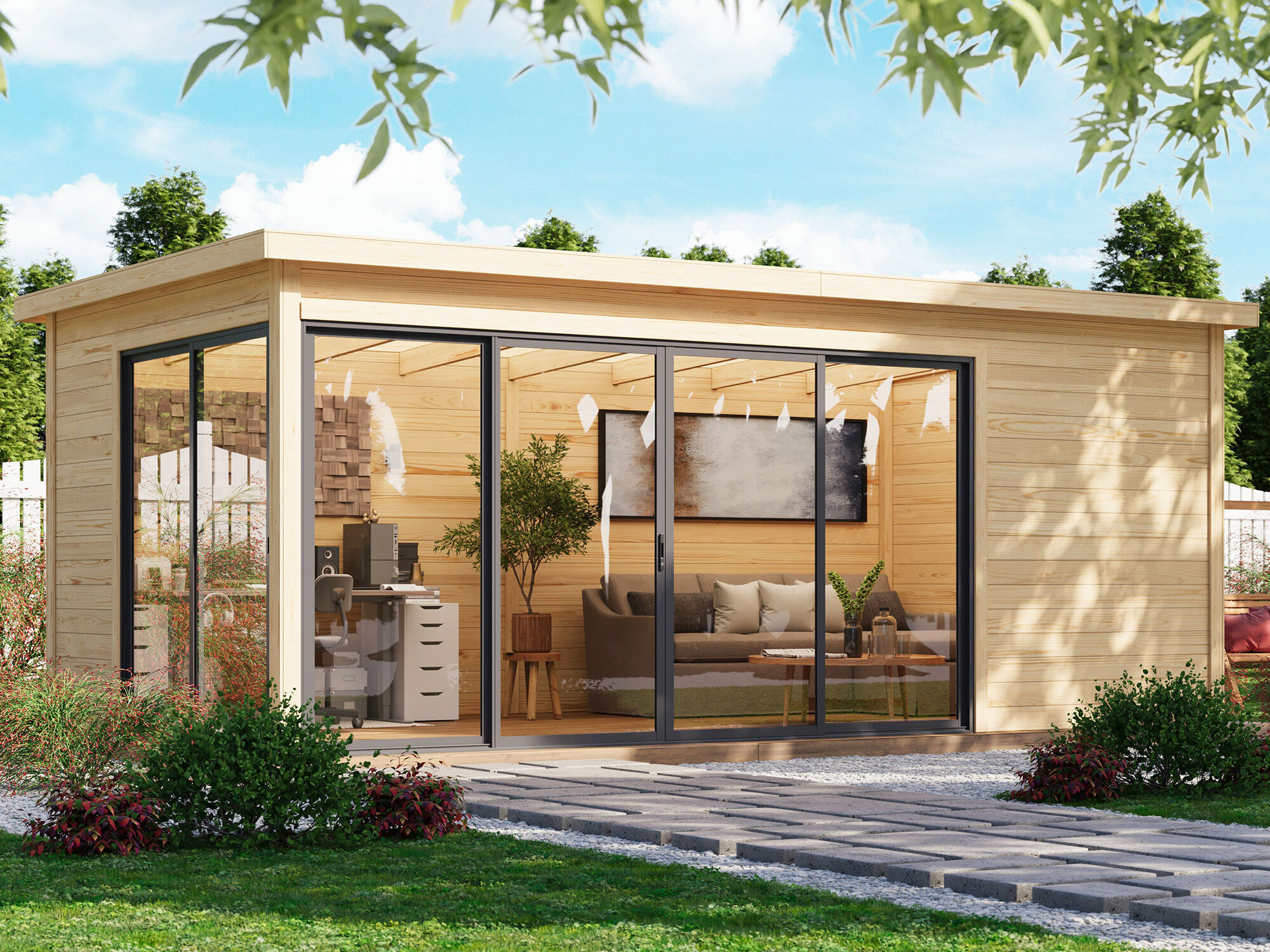 Fjordholz Gartenhaus Modell Office IsoSlide 5 6x3m | Rabatt: 26 %