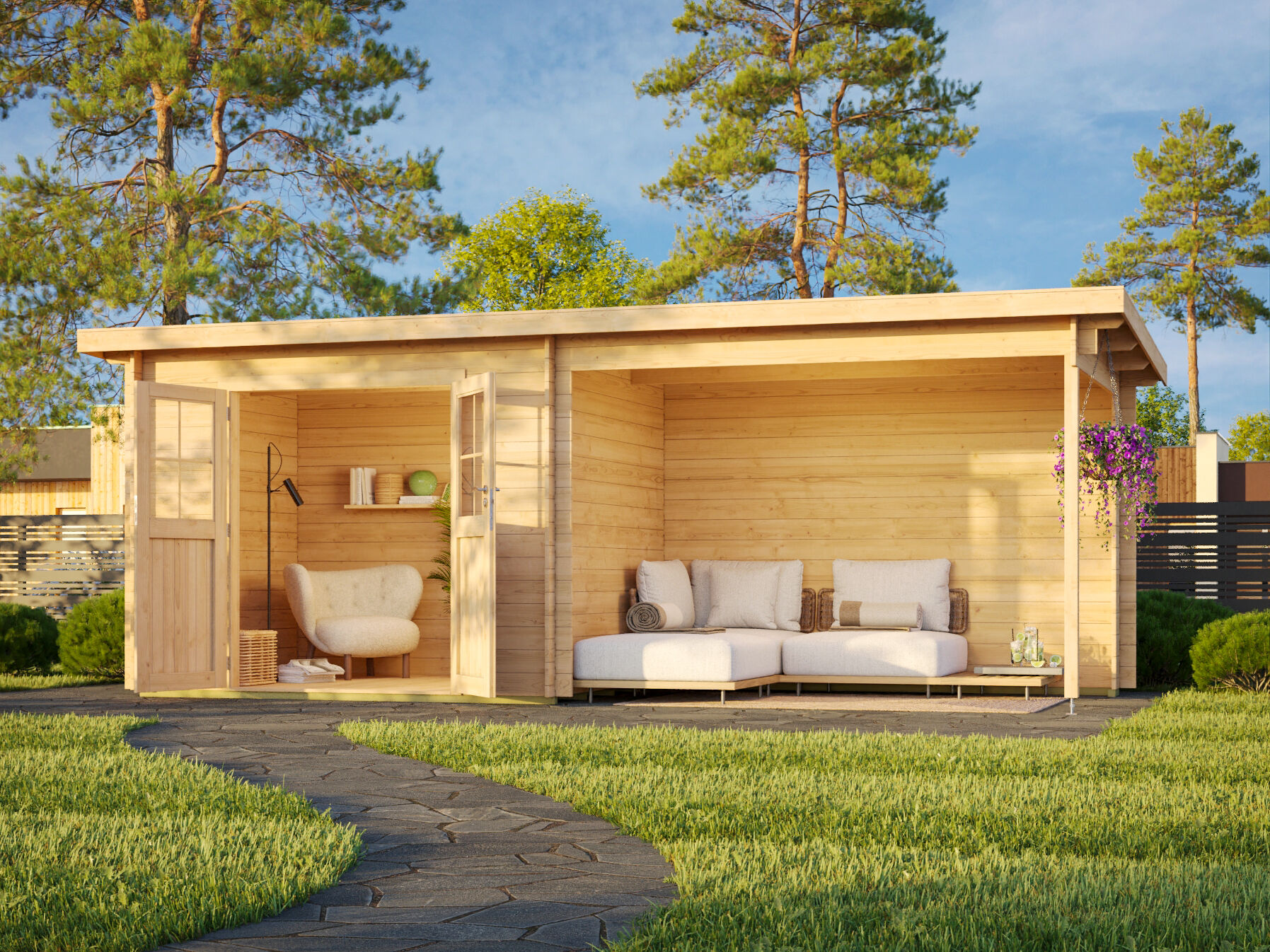 Fjordholz Pultdach Gartenhaus Modell Ezra 2J farbl | Rabatt: 26 %