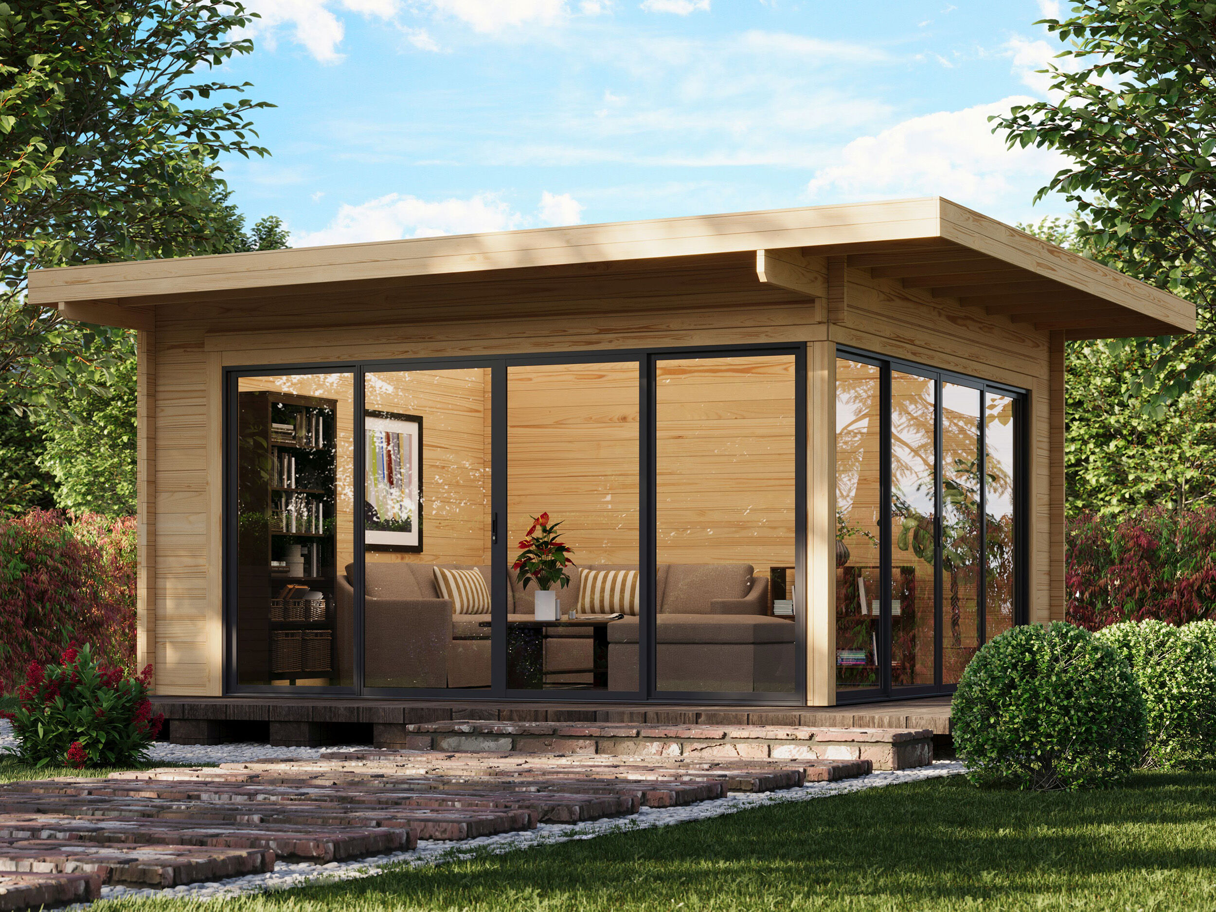 Fjordholz Gartenhaus Modell Office IsoSlide 10 5x5m | Rabatt: 26 %