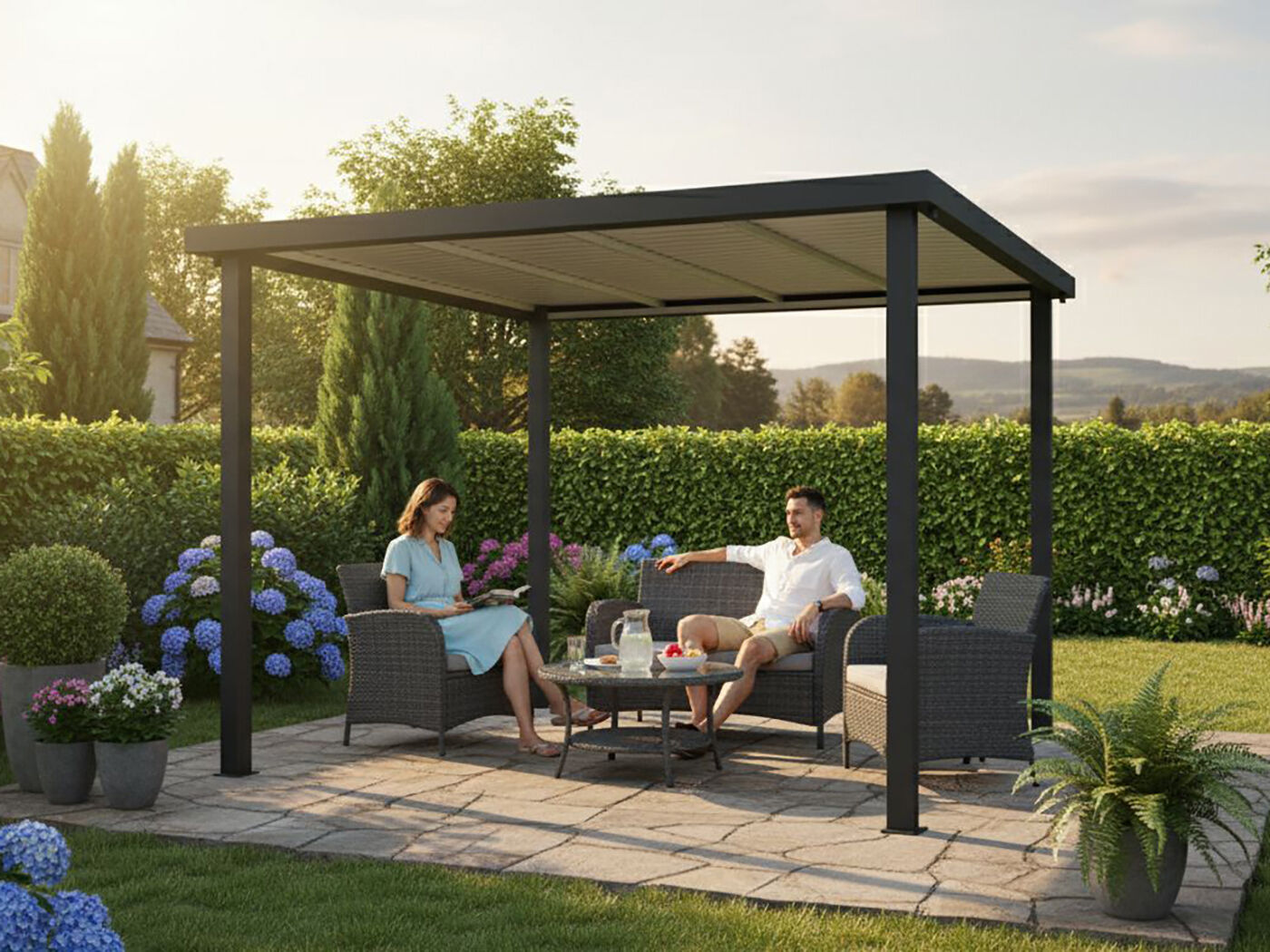 Freistehendes Terrassendach Modell Nexus 3x3m | Rabatt: 26 %