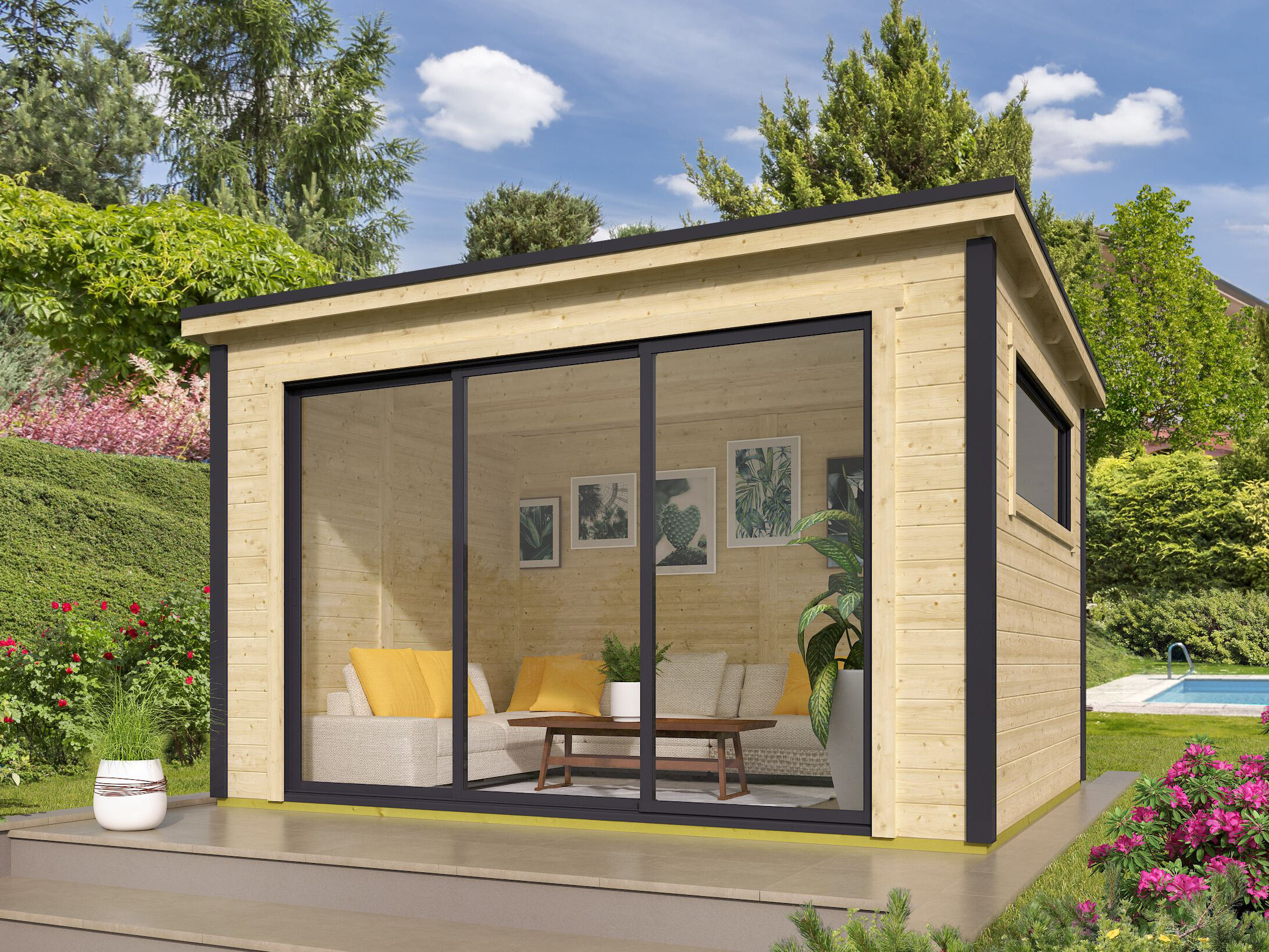 Fjordholz Gartenhaus Modell Poel-1 4x3m | Rabatt: 26 %