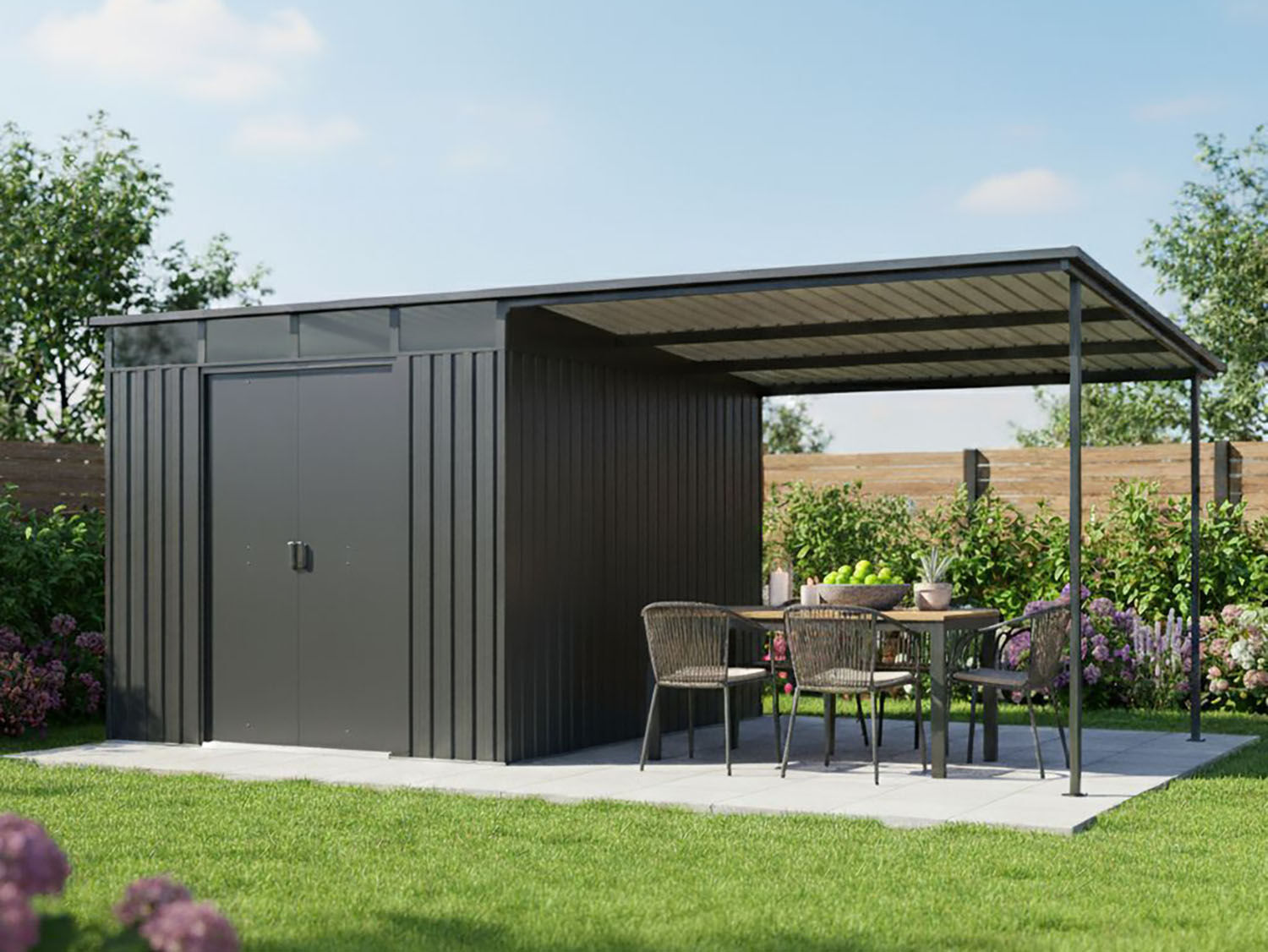 Metall Gerätehaus Modell Lübeck 12,36 m² 4x3m | Rabatt: 27 %