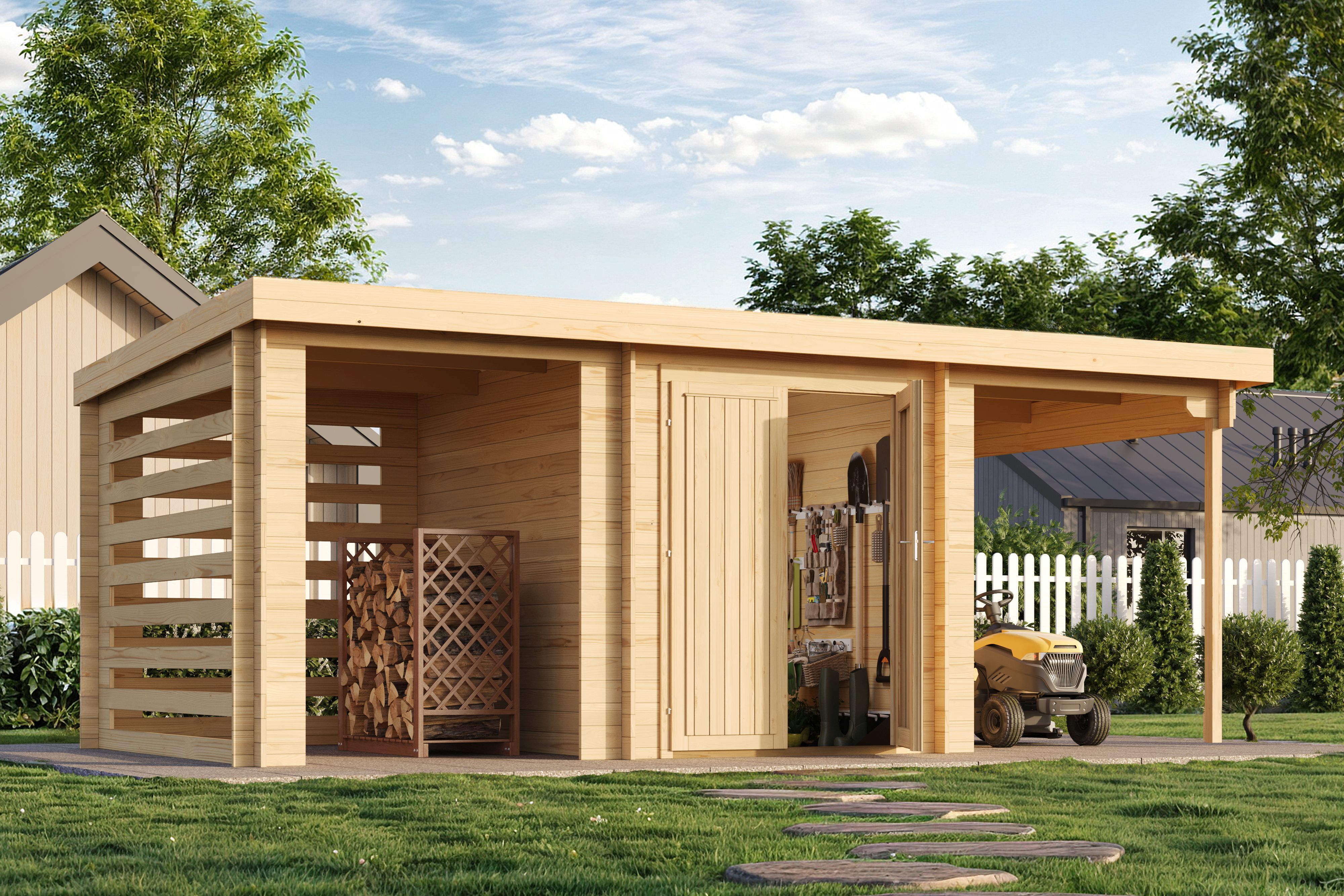 Fjordholz Gartenhaus Modell Gardenstore 28 D, Natu 6x3m | Rabatt: 27 %