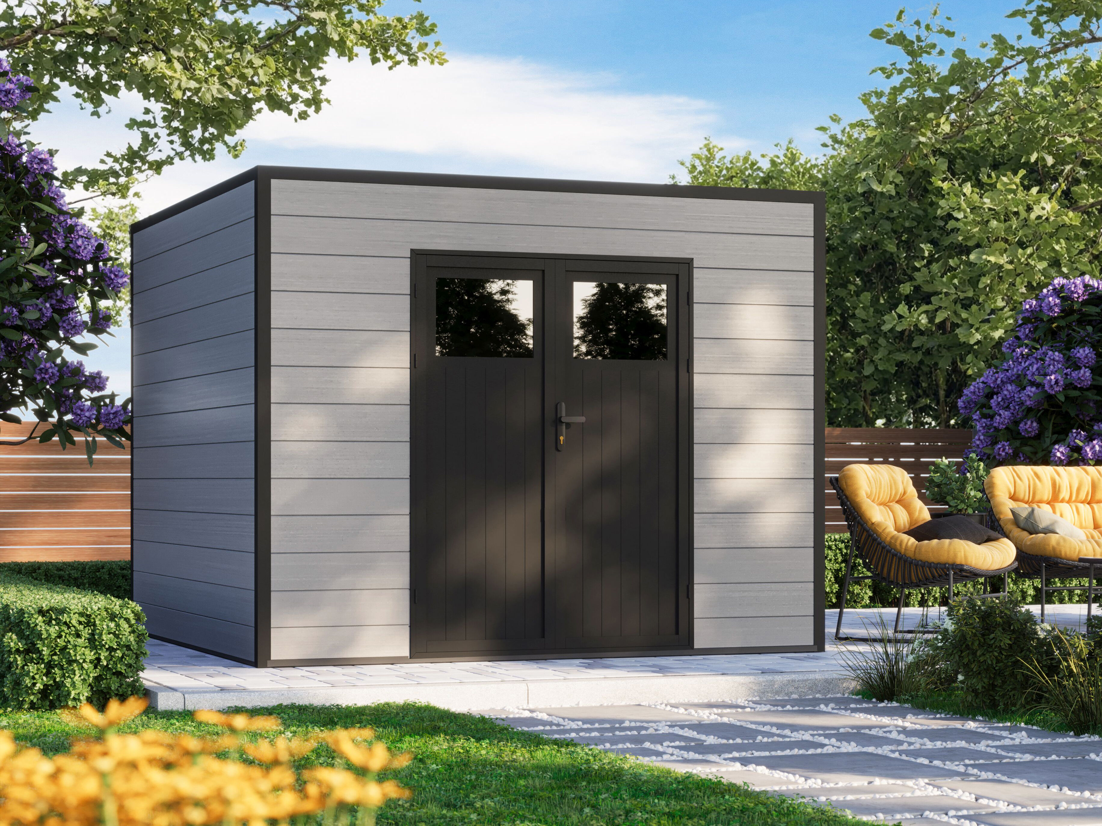 WPC Gartenhaus Modell Cubus 8,12 m² 3x3m | Rabatt: 26 %