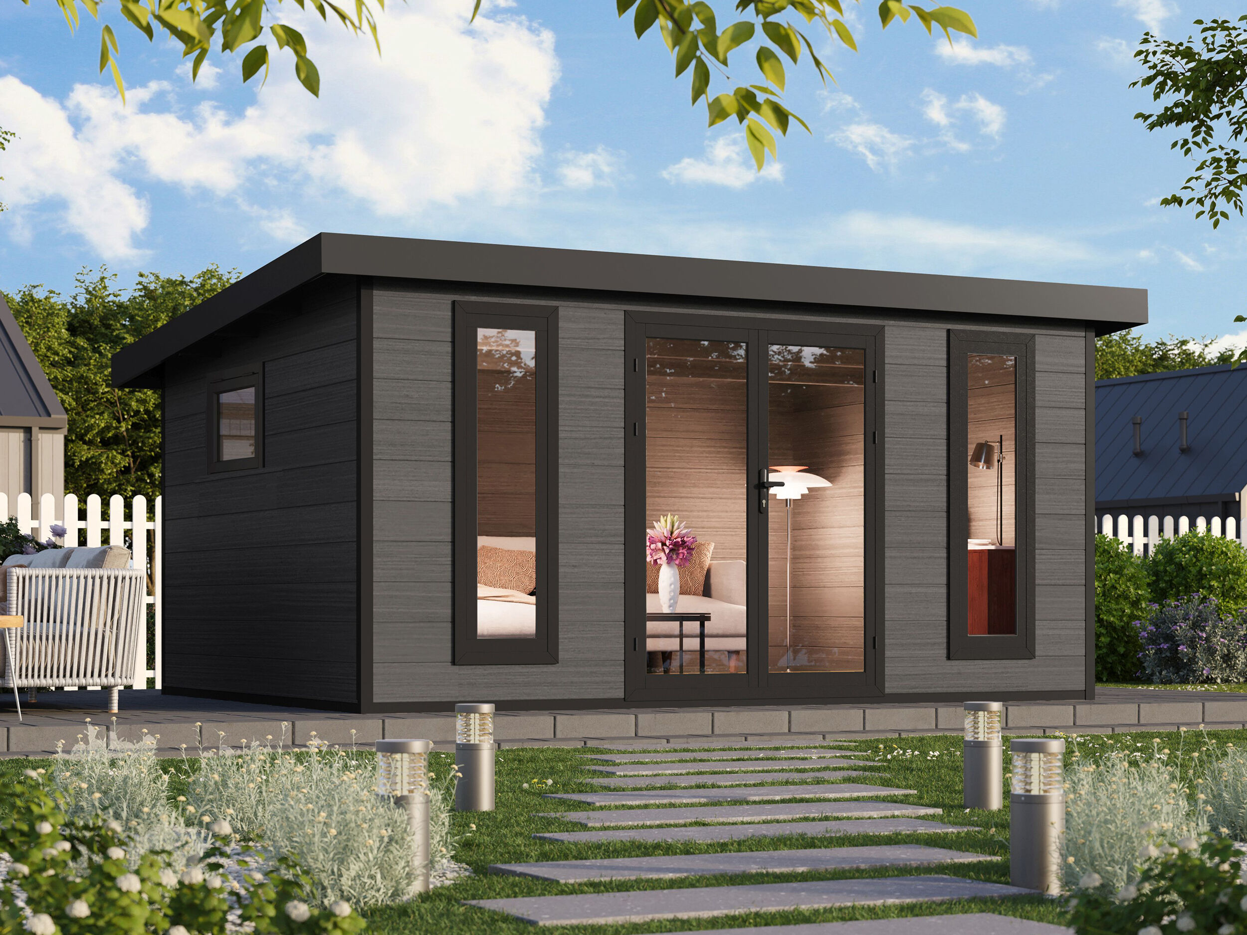 WPC Gartenhaus Modell Panorama 13,44 m² 4x3m | Rabatt: 26 %