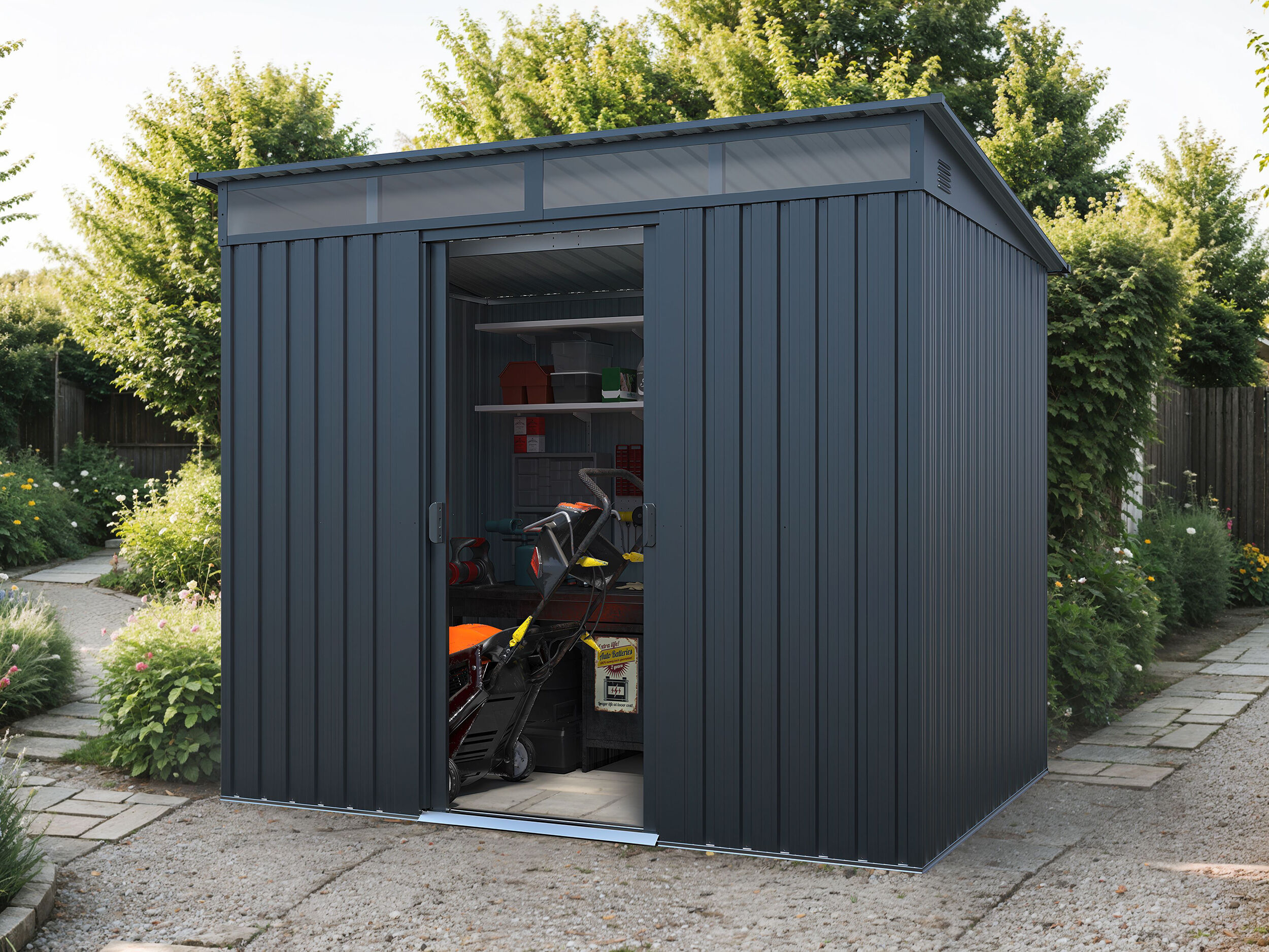 Metall Gerätehaus Modell Lübeck 3,66 m² 2x2m | Rabatt: 27 %