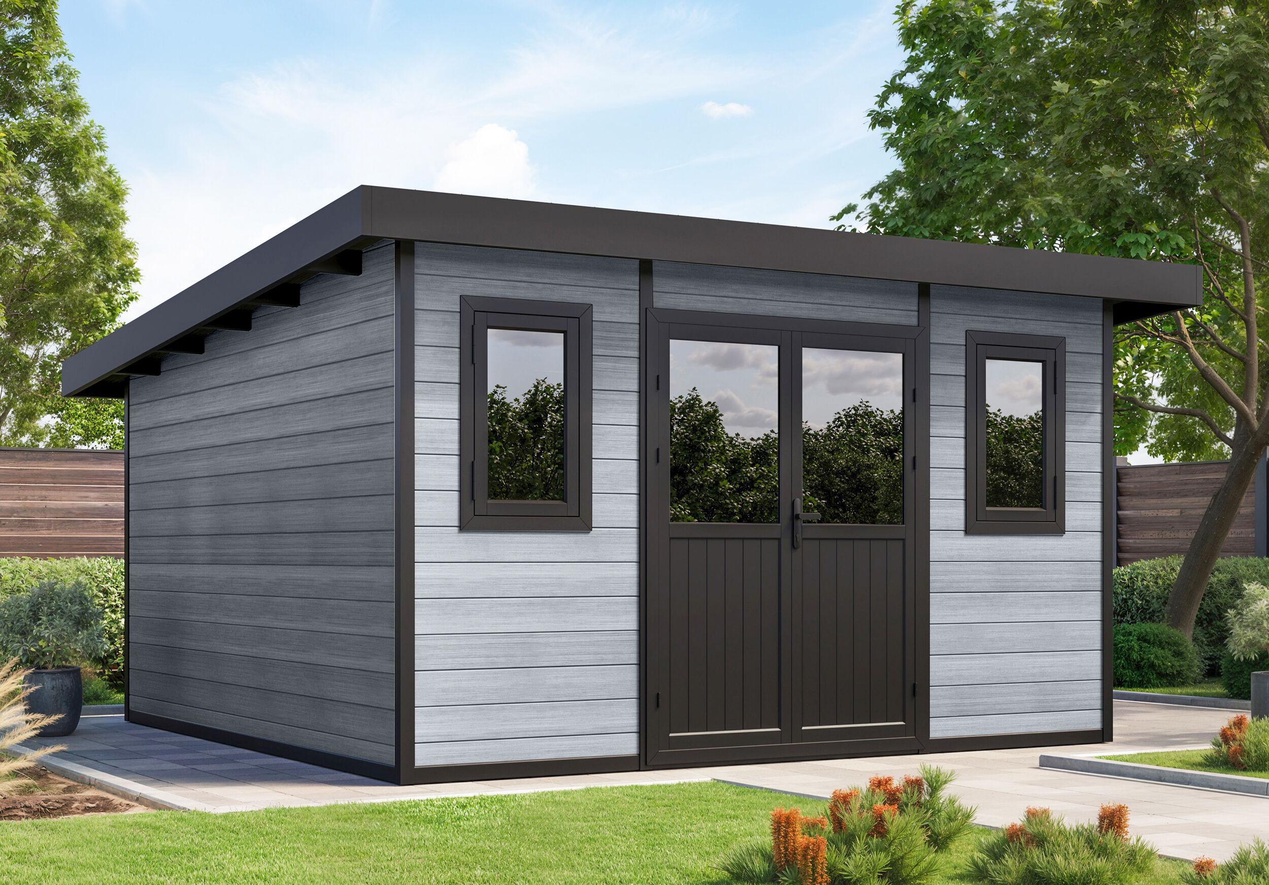 WPC Gartenhaus Modell Duo Color 15 m² 5x3m | Rabatt: 27 %