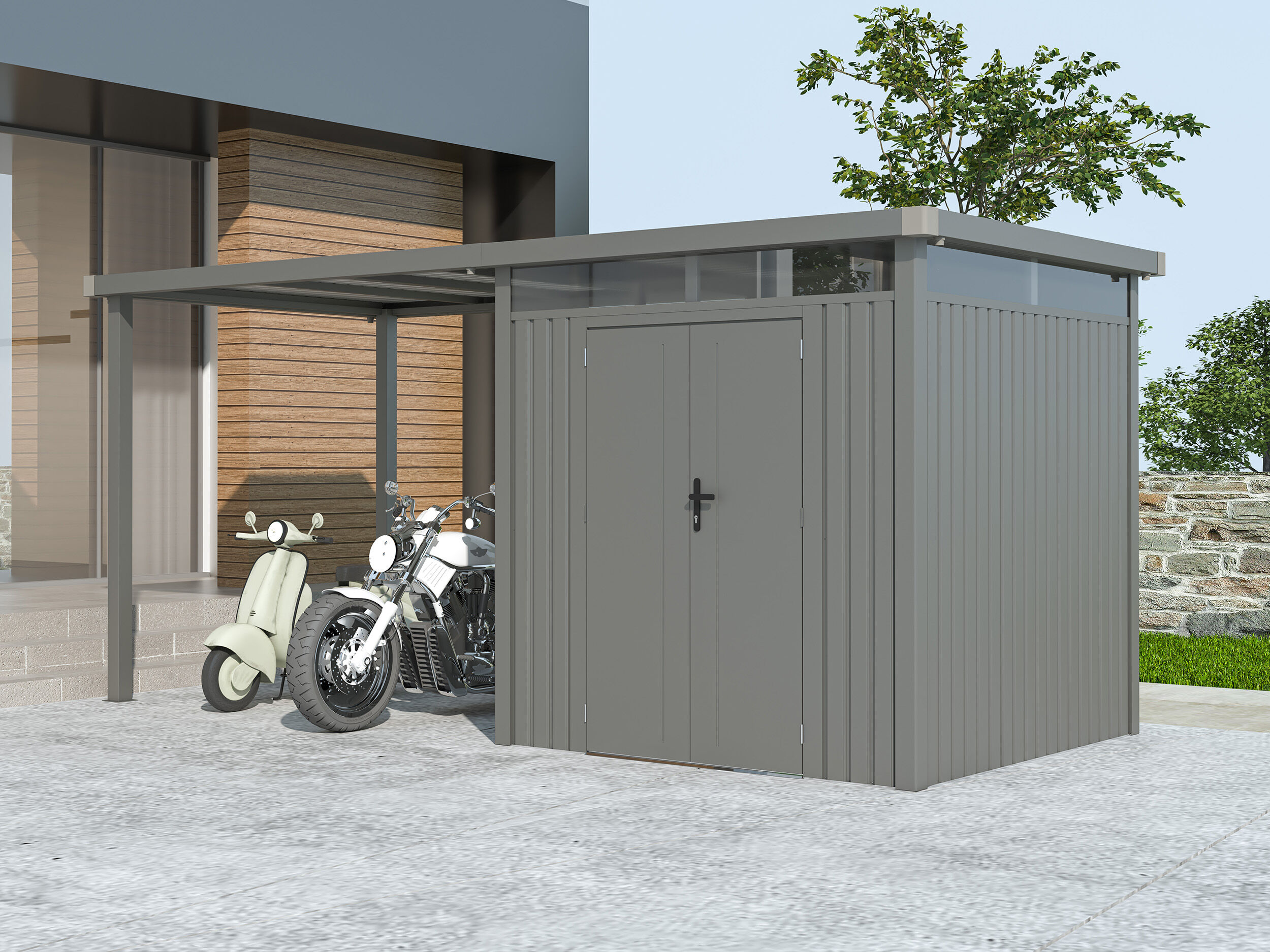 Metall Gerätehaus Modell Style 4,45 m² Spar-Set 1 3x2m | Rabatt: 36 %