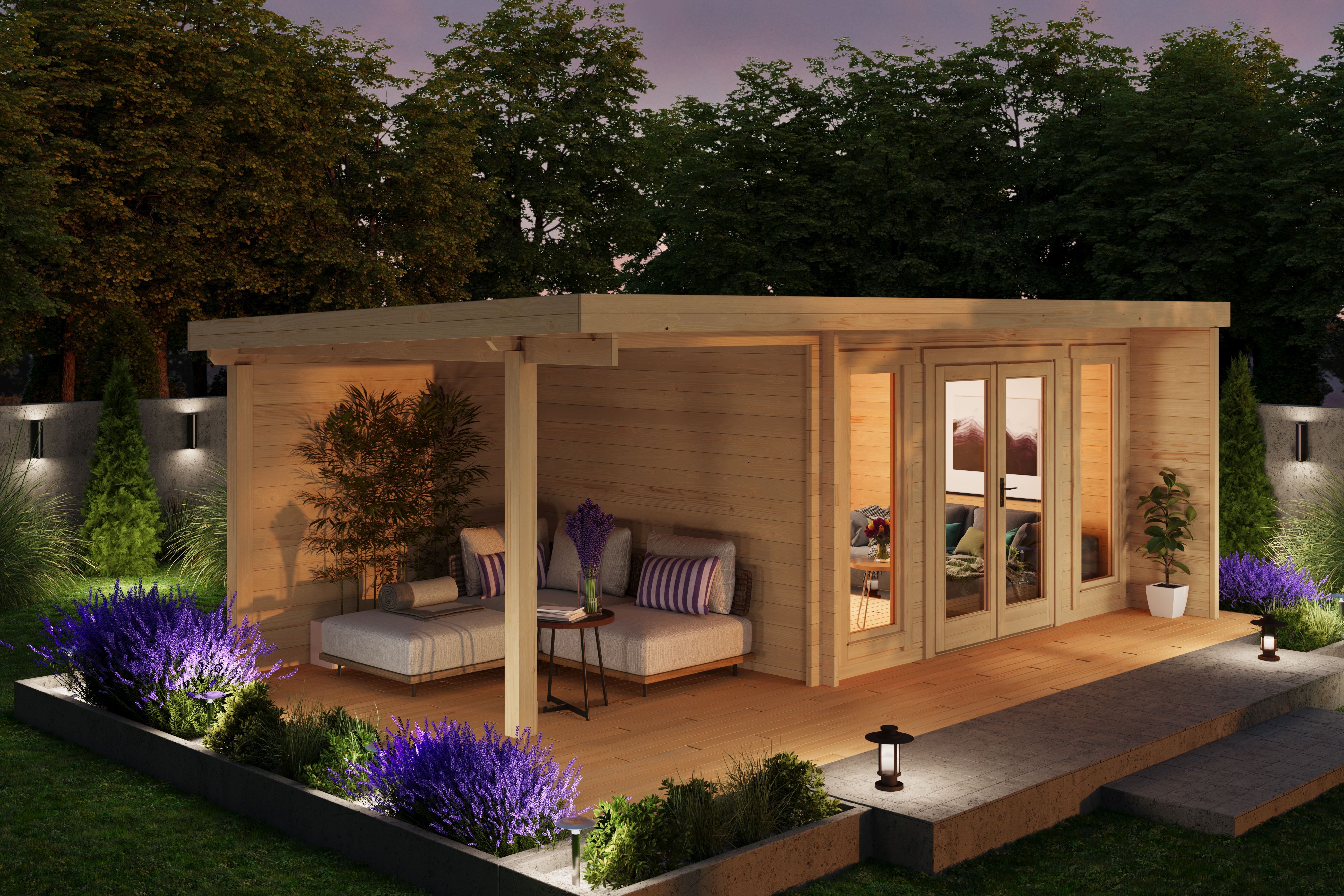 Fjordholz Gartenhaus Modell Kubi Lodge 44 6x4m | Rabatt: 26 %