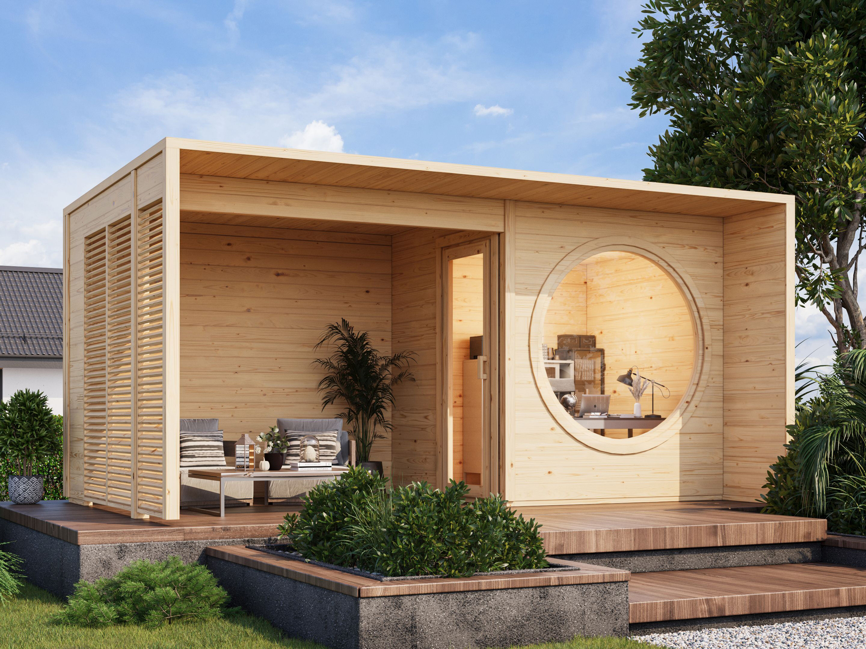 Fjordholz Gartenhaus Modell Office Box Größe XXS + 3x3m | Rabatt: 26 %