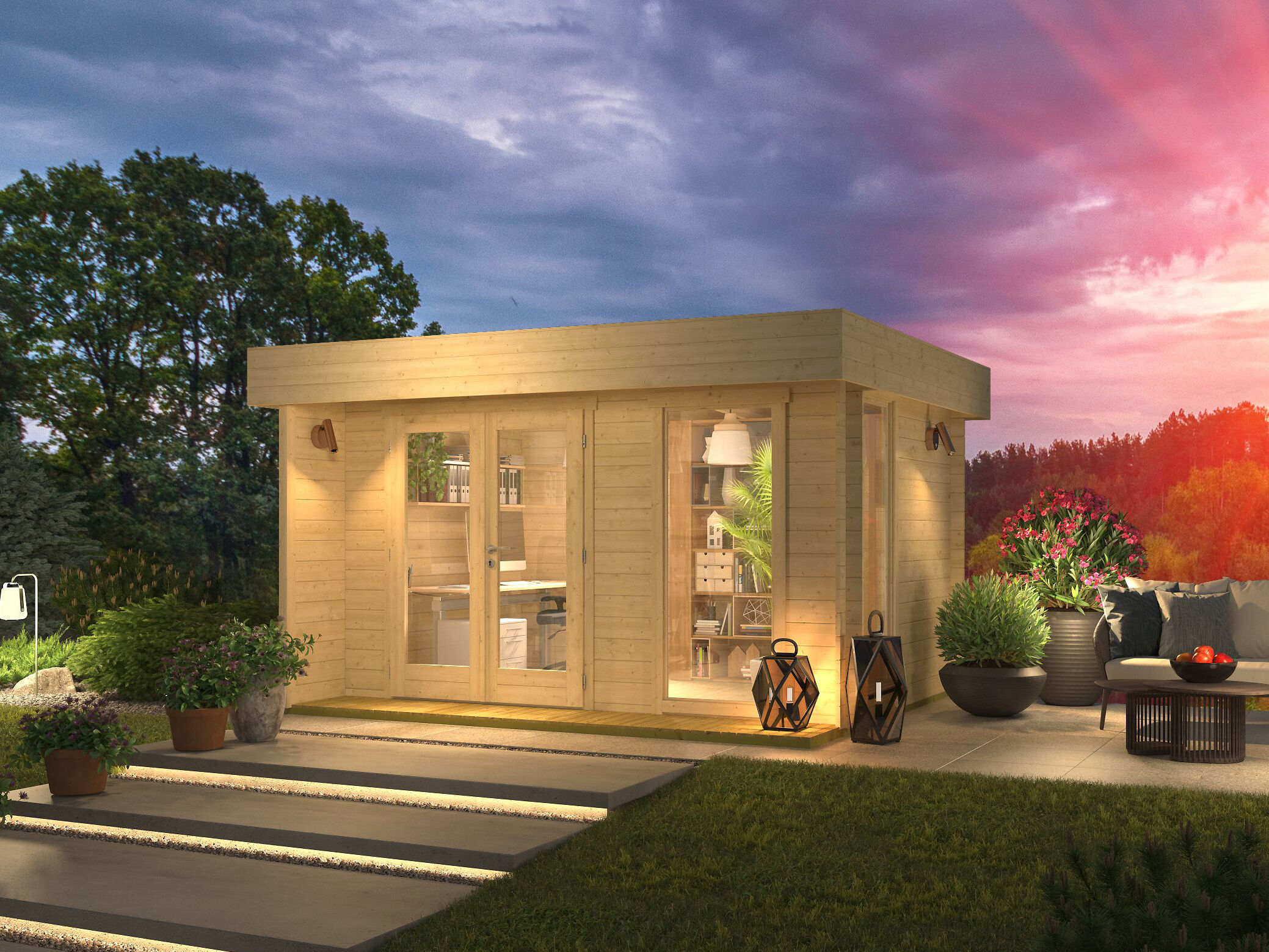 Fjordholz Gartenhaus mit Flachdach Modell Kubi Min 4x3m | Rabatt: 26 %