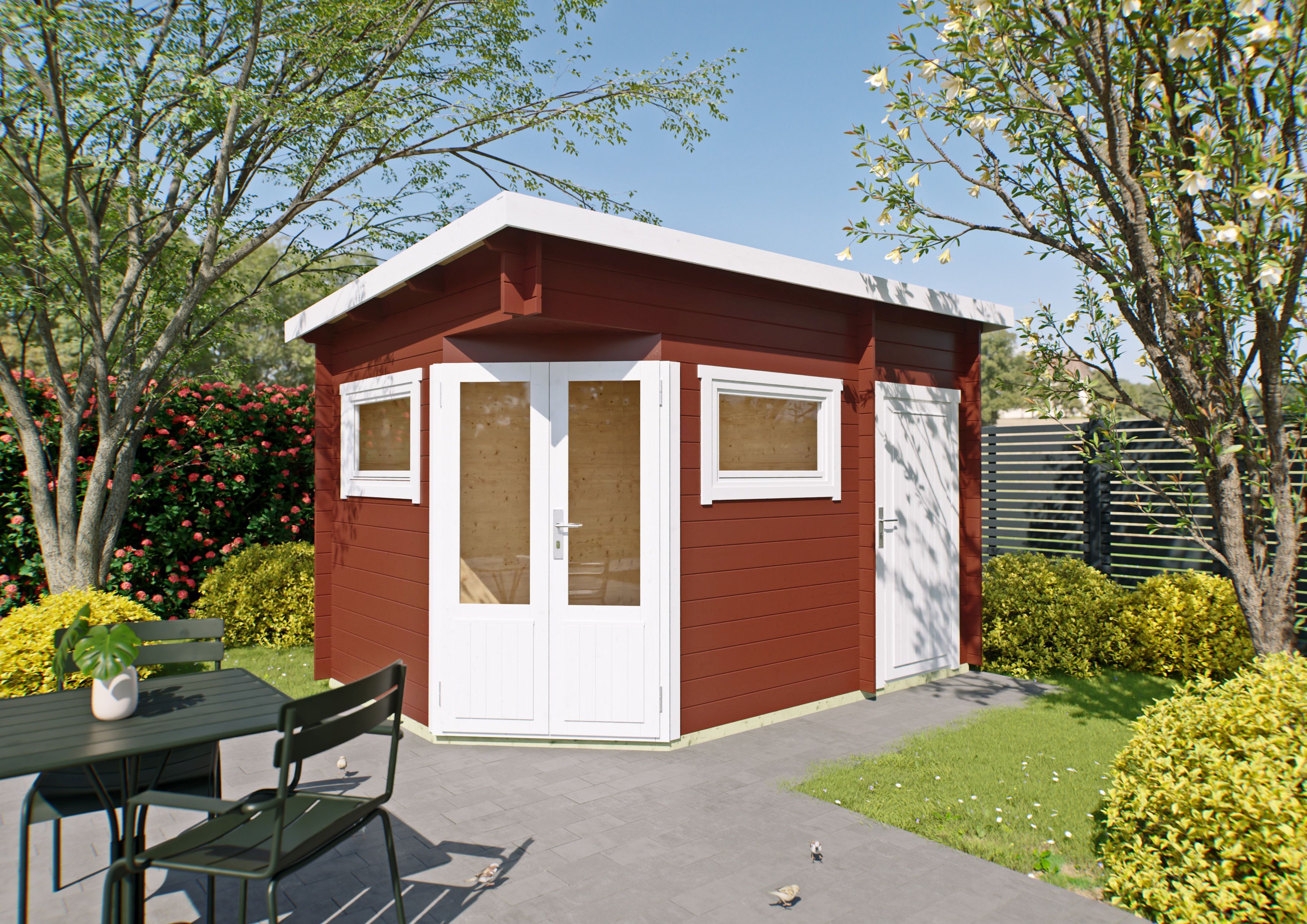 Fjordholz 5-Eck Gartenhaus Modell Leva 2D 4x3m | Rabatt: 26 %