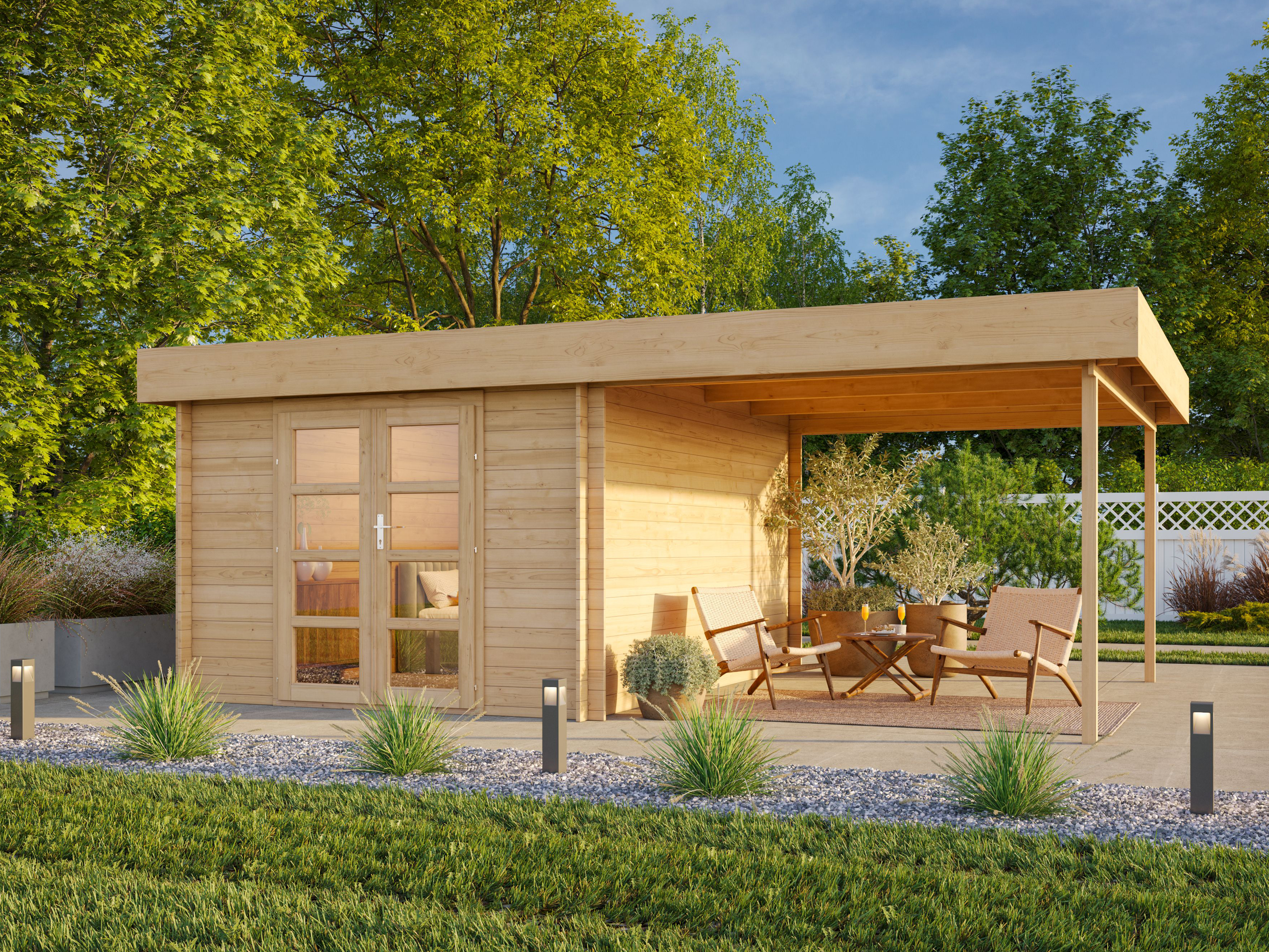 Fjordholz Flachdach Gartenhaus Modell Felix 28 6x3m | Rabatt: 26 %