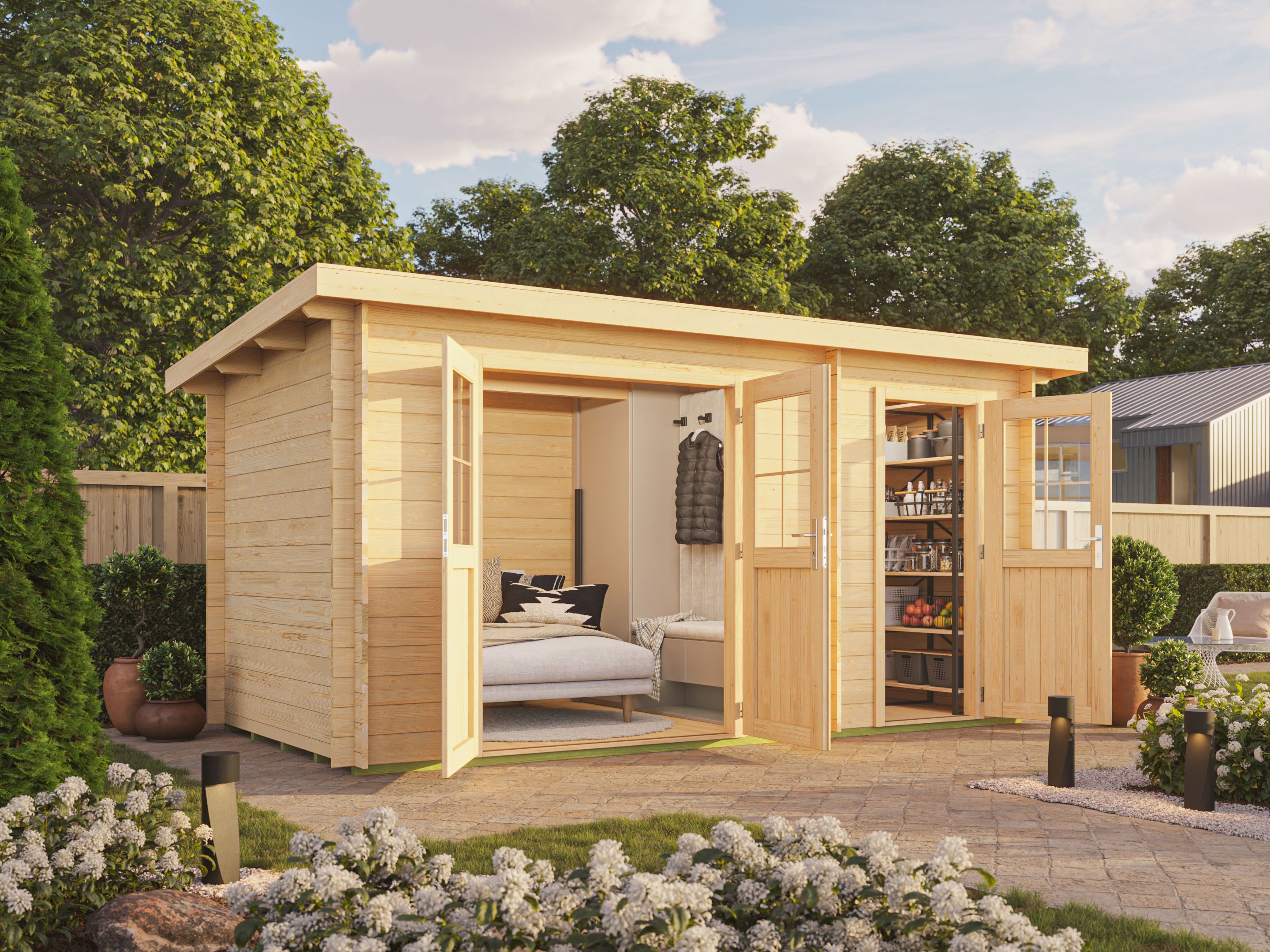 Fjordholz Pultdach Gartenhaus Modell Ezra 2H 4x3m | Rabatt: 26 %