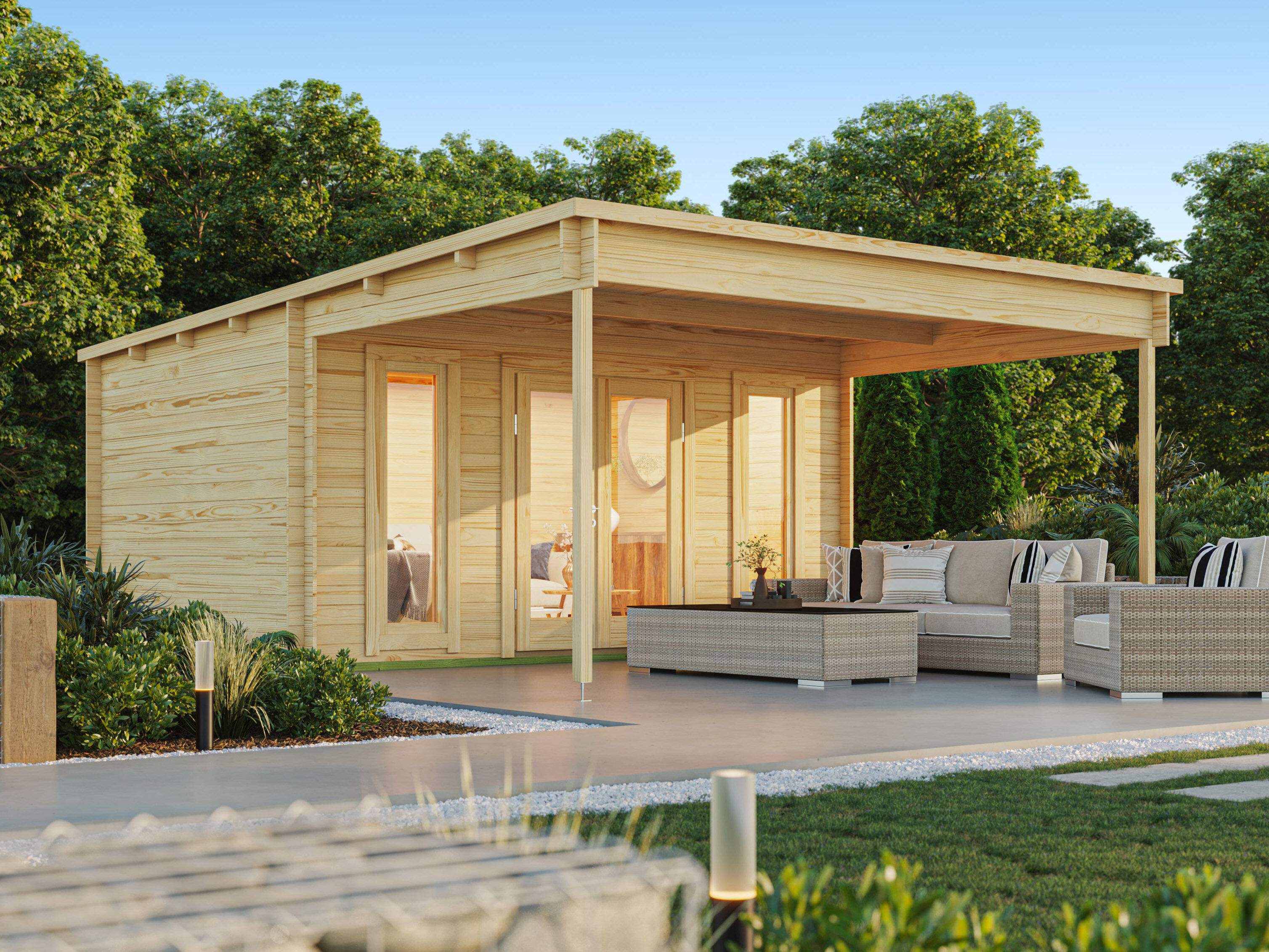 Fjordholz Pultdach Gartenhaus Modell Mali 28 D 6x4m | Rabatt: 26 %