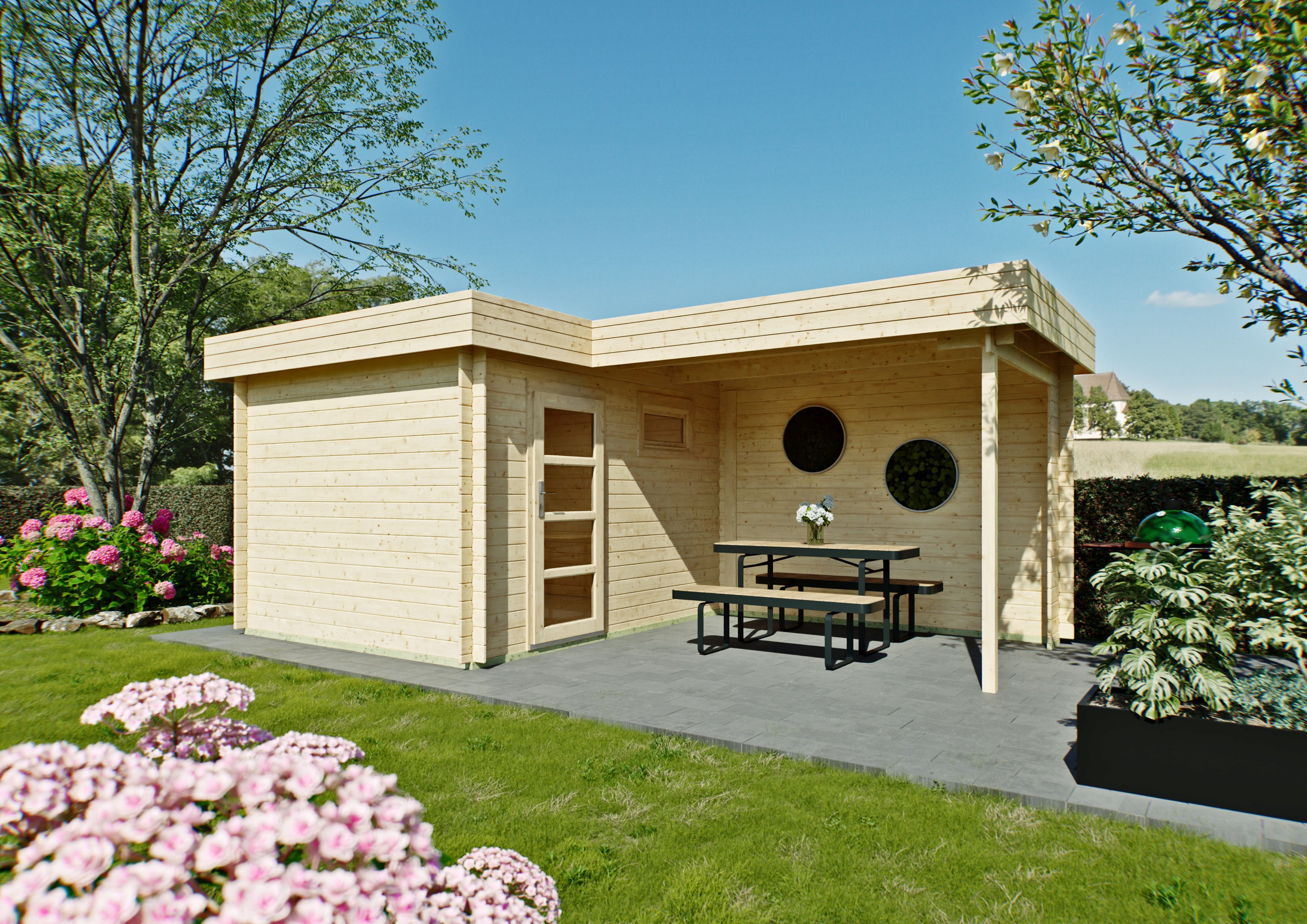Fjordholz Flachdach Gartenhaus Modell Odina 28 A 6x3m | Rabatt: 26 %