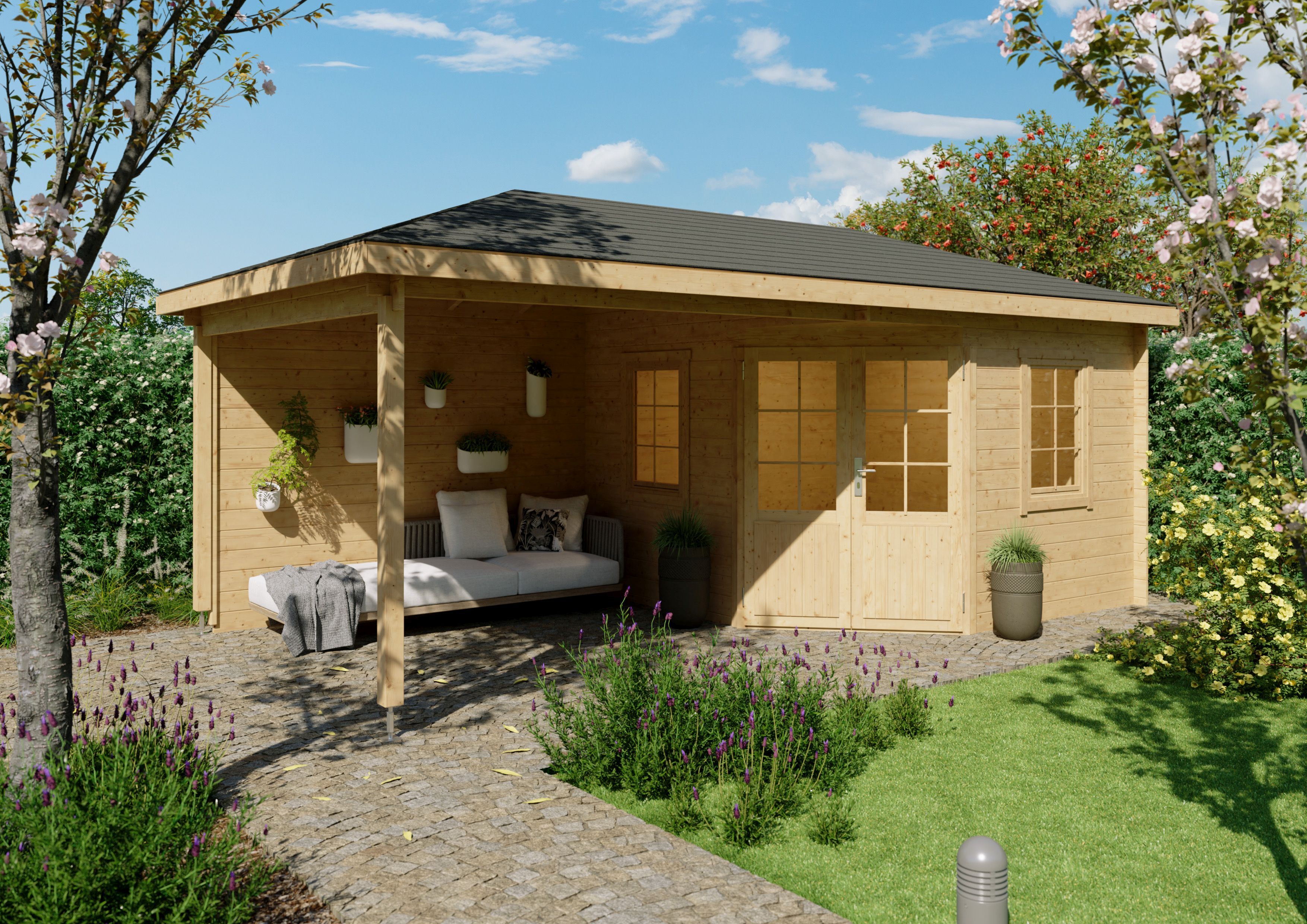 Fjordholz 5-Eck Gartenhaus Modell Evelyn 3C 5x3m | Rabatt: 26 %