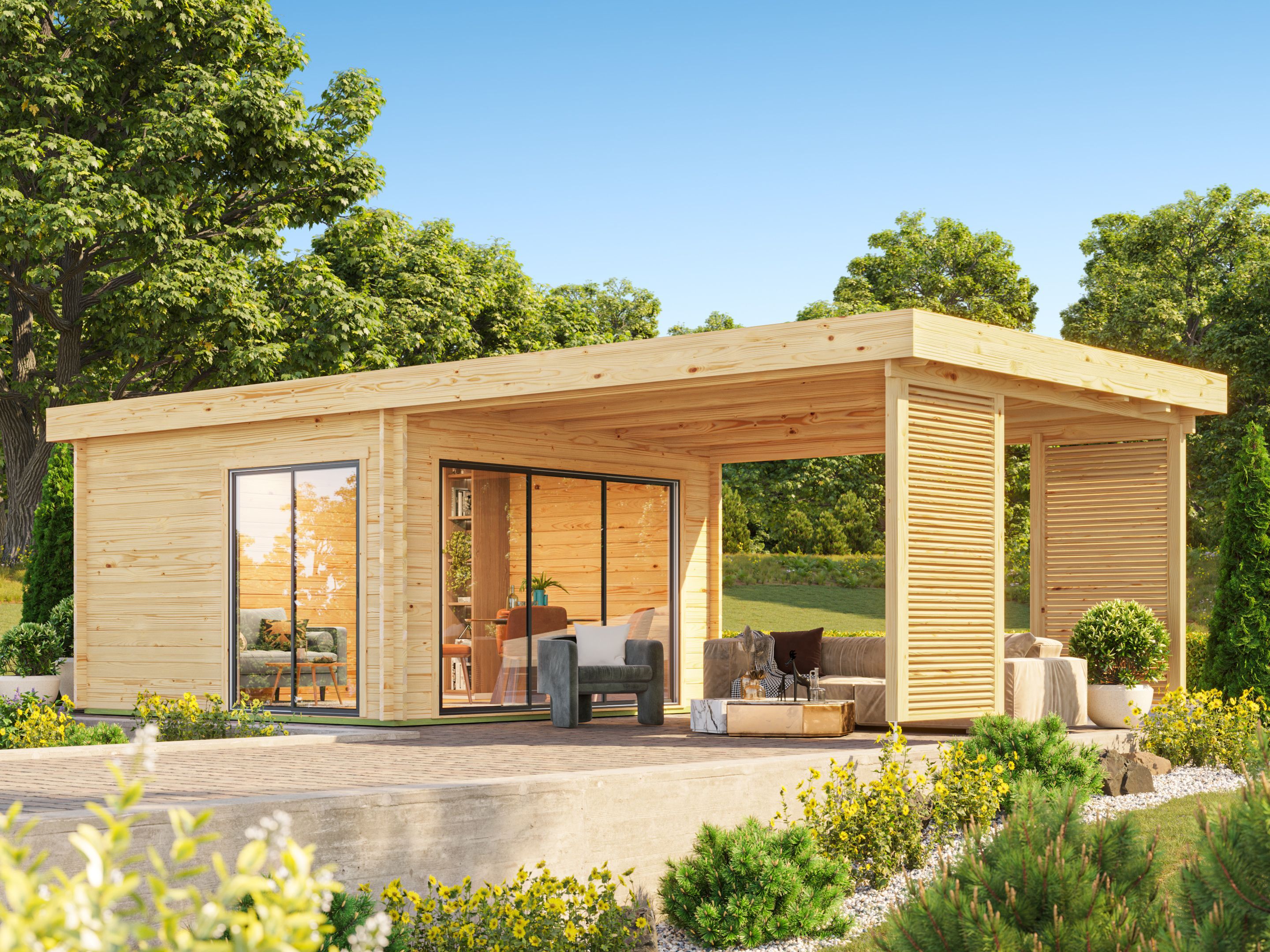 Fjordholz Gartenlounge Modell Carlise 44 Alu 8x4m | Rabatt: 26 %