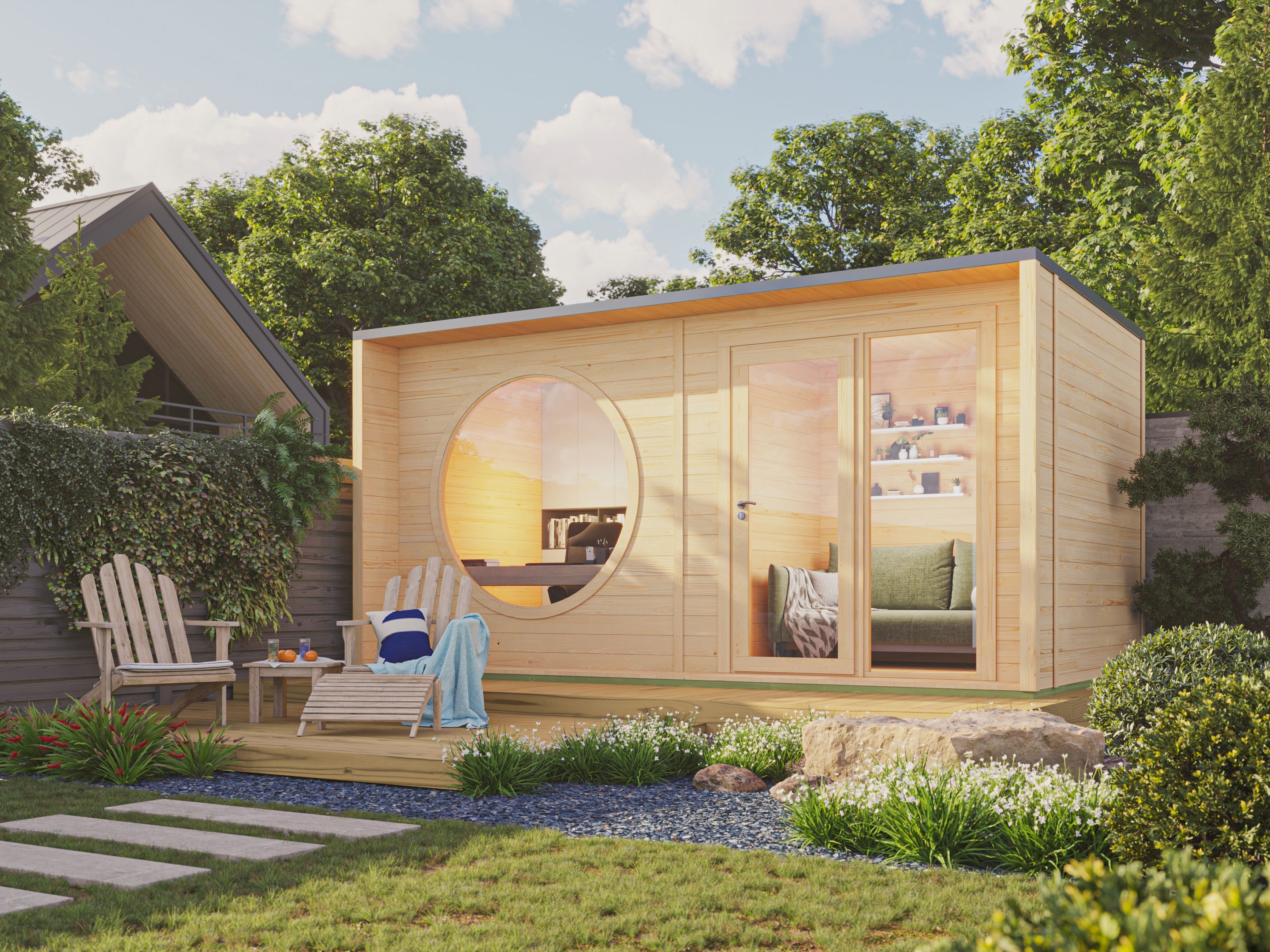 Fjordholz Gartenhaus Modell Office Box Größe XL na 5x3m | Rabatt: 26 %