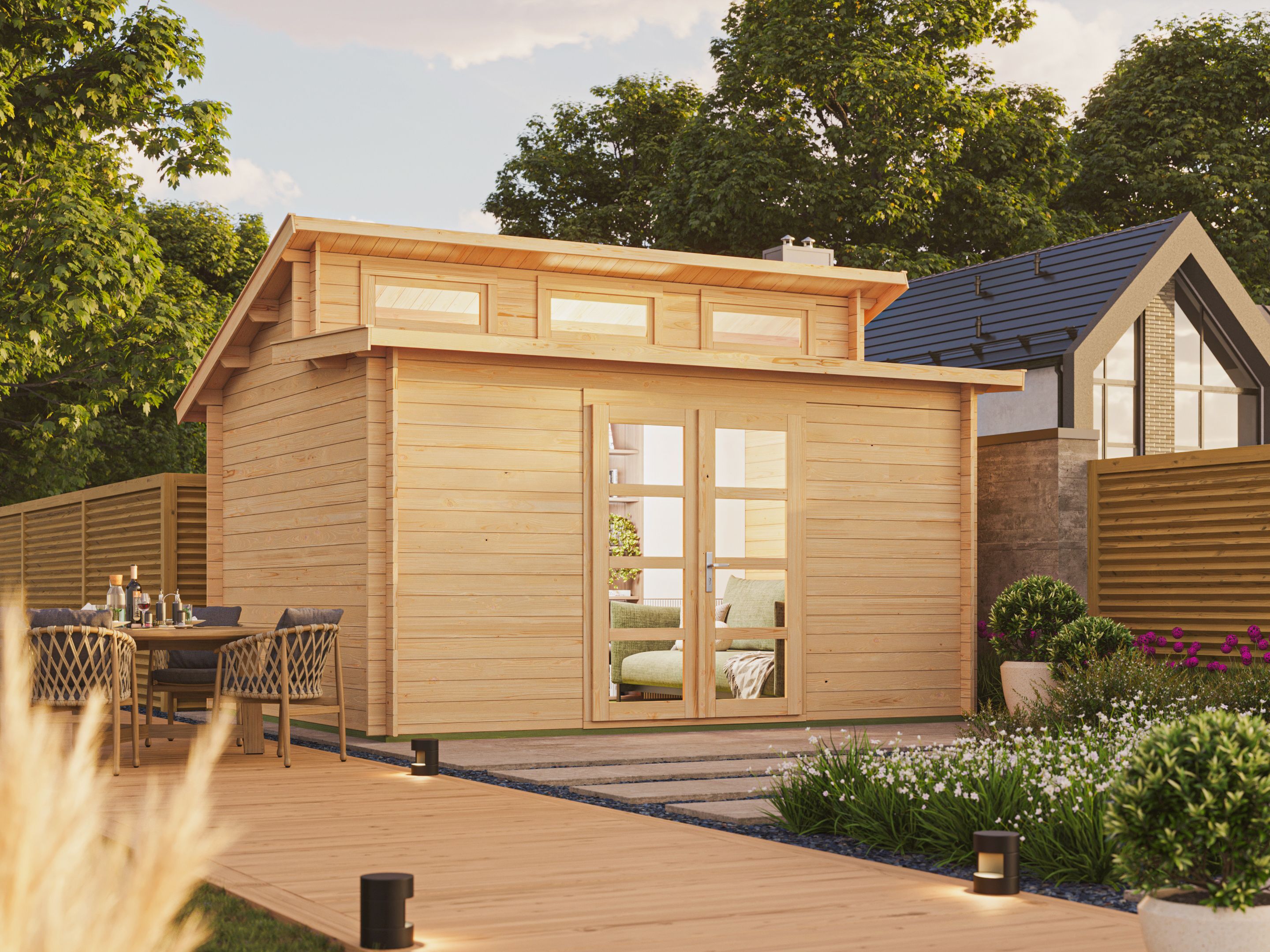 Fjordholz Pultdach Gartenhaus Modell Aktiva-28 B 4x3m | Rabatt: 26 %