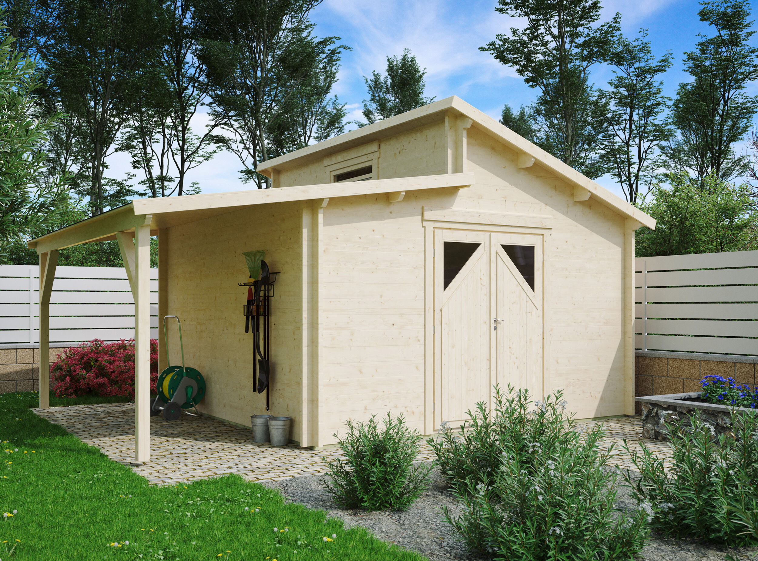 Fjordholz Gartenhaus Modell Varianta 44 F +SD 5x4m | Rabatt: 26 %