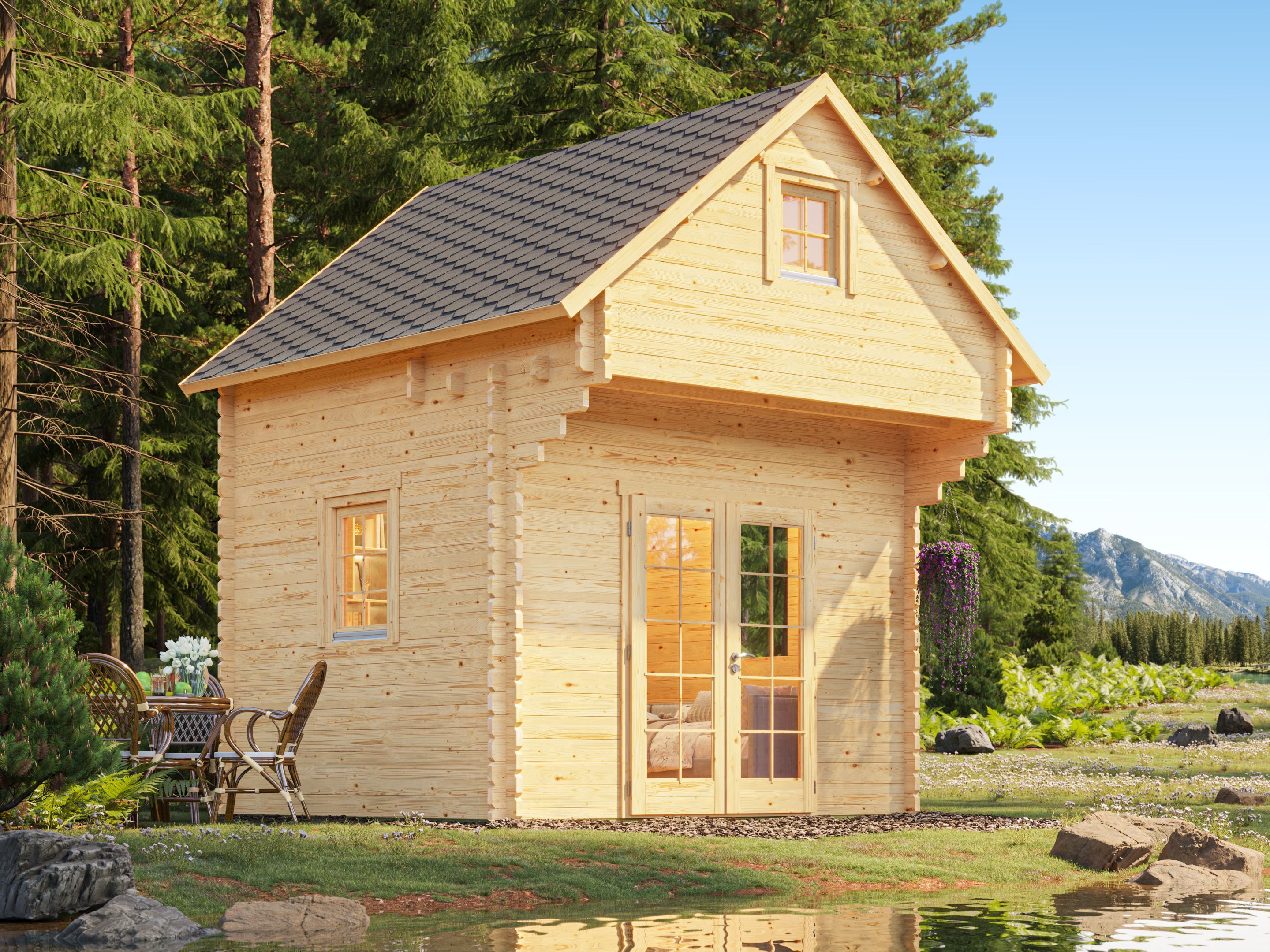 Fjordholz Satteldach Gartenhaus Modell Ontario 44 4x3m | Rabatt: 26 %