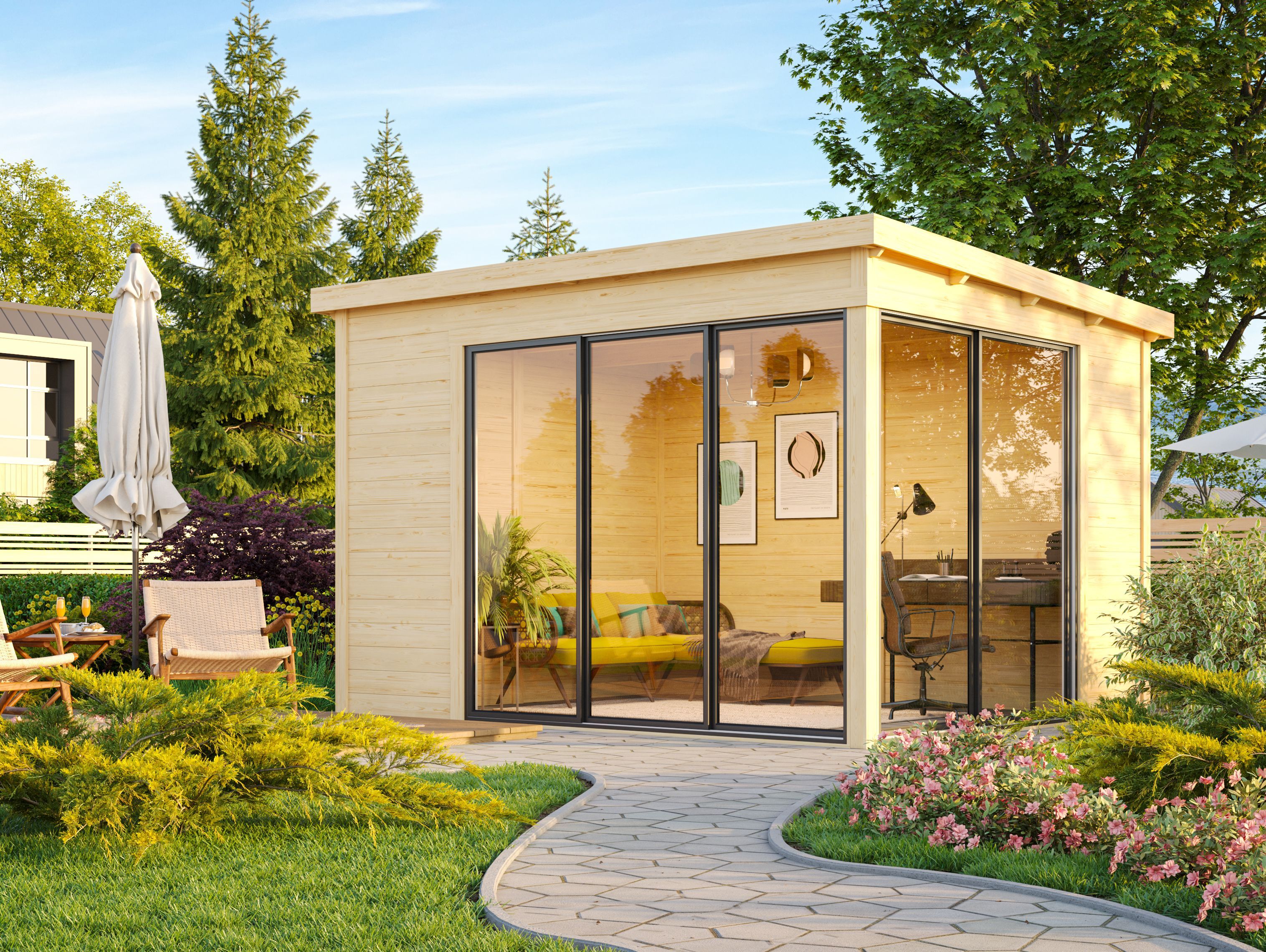 Fjordholz Gartenhaus Modell Mia 28 B 4x3m | Rabatt: 26 %