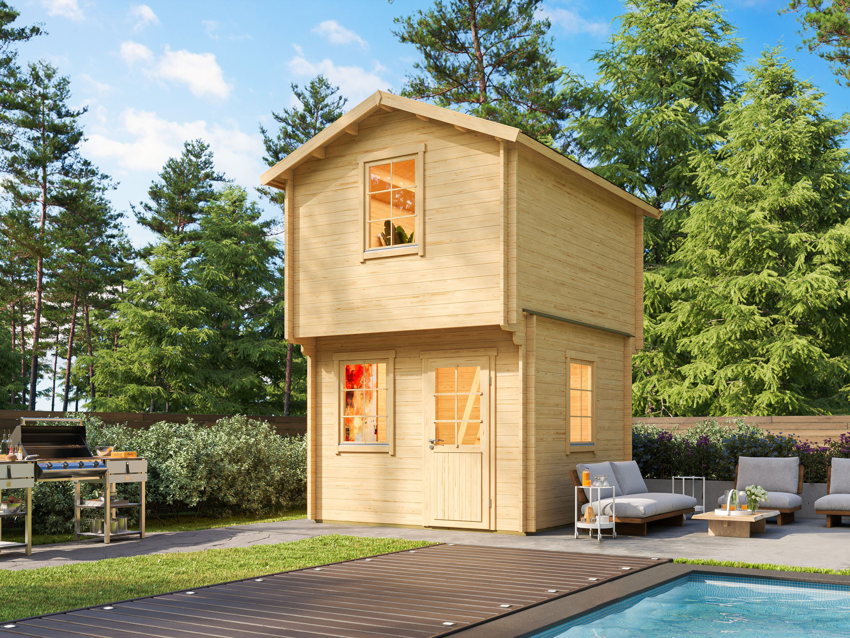 Fjordholz Satteldach Gartenhaus Modell Cyrene 44 4x3m | Rabatt: 26 %