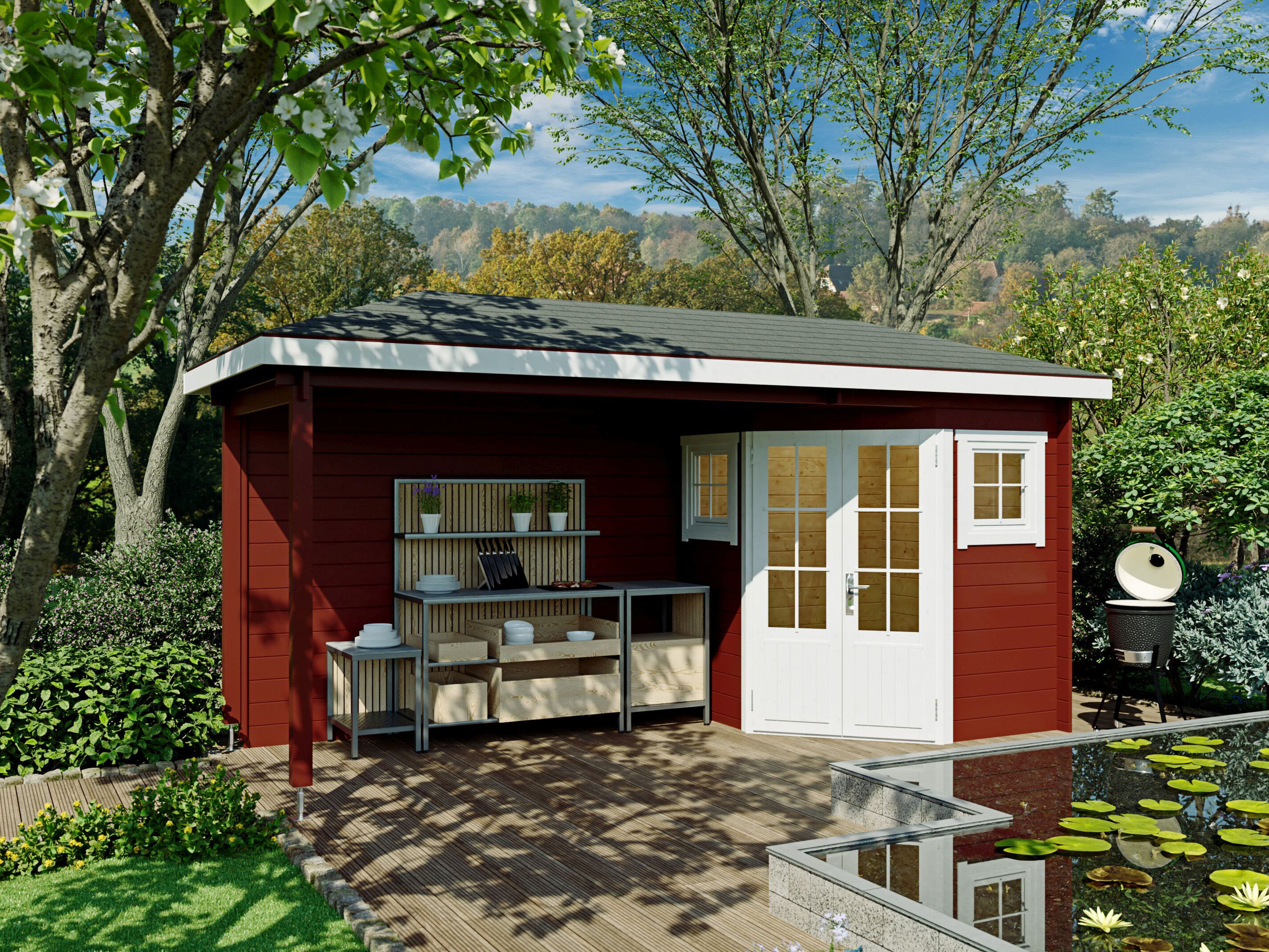Fjordholz 5-Eck Gartenhaus Modell Evelyn 1C 5x3m | Rabatt: 26 %