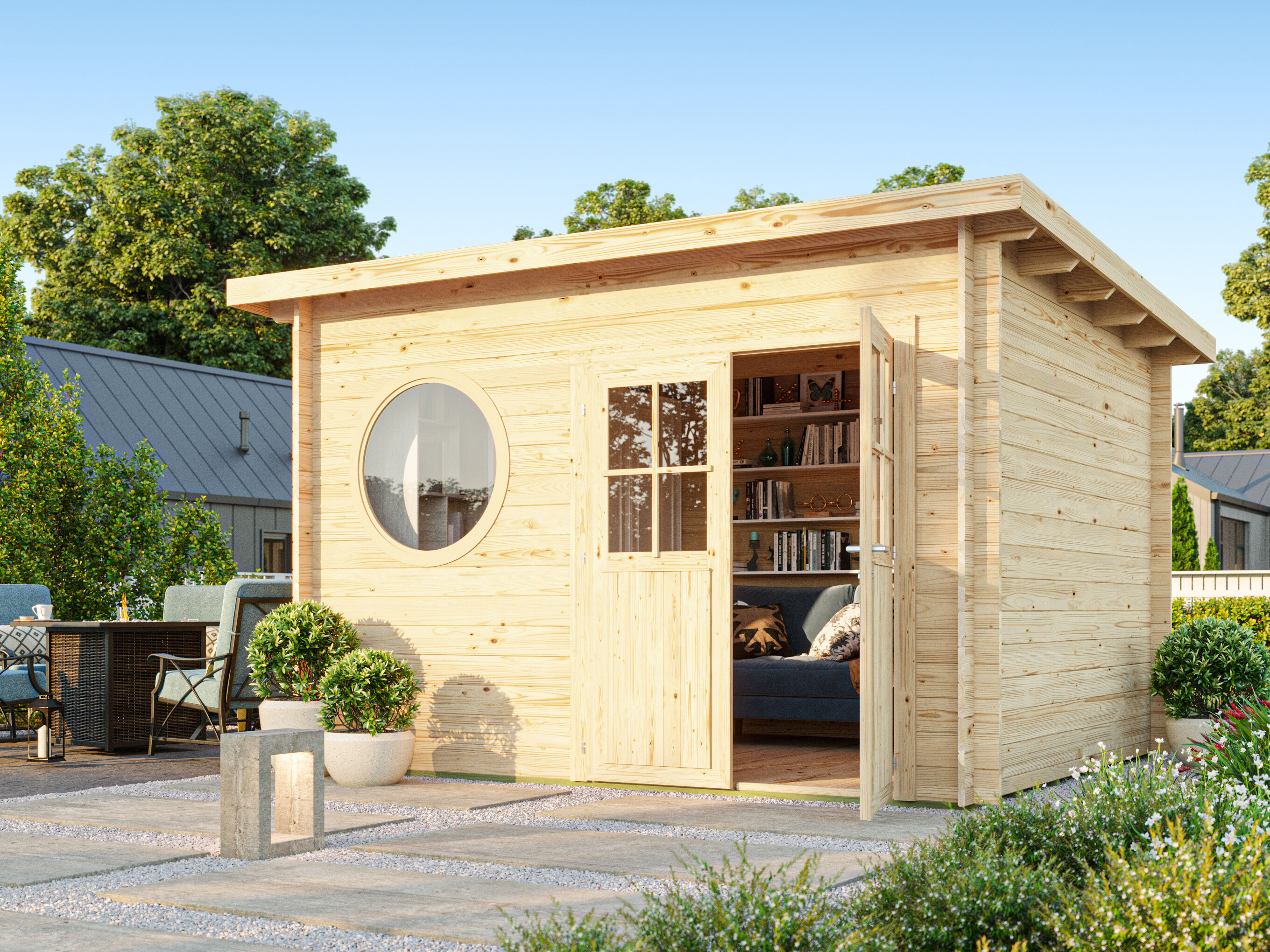 Fjordholz Pultdach Gartenhaus Modell Ezra 4M 3x3m | Rabatt: 26 %