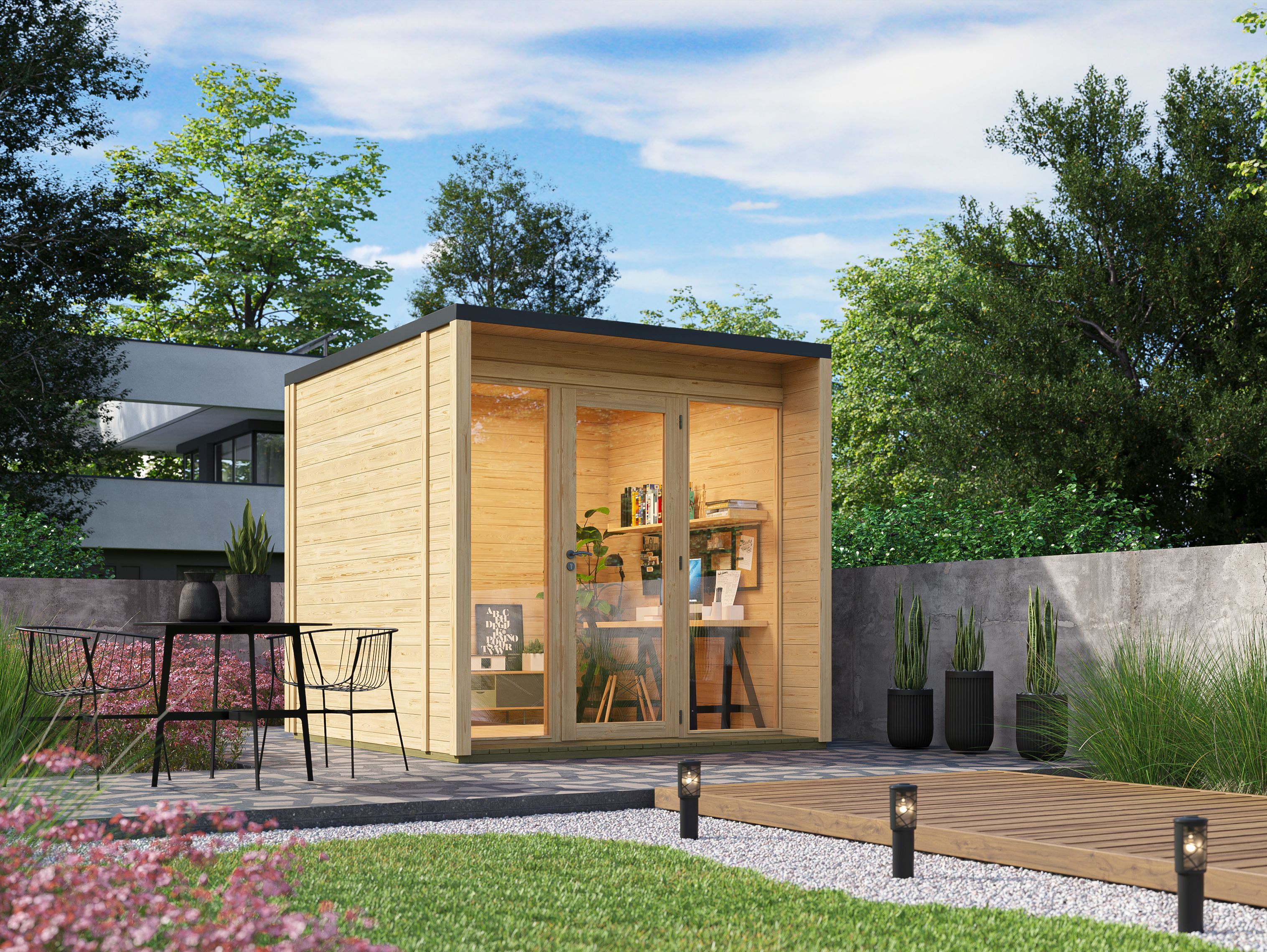 Fjordholz Gartenhaus Modell Office Box Größe S nat 3x2m | Rabatt: 26 %