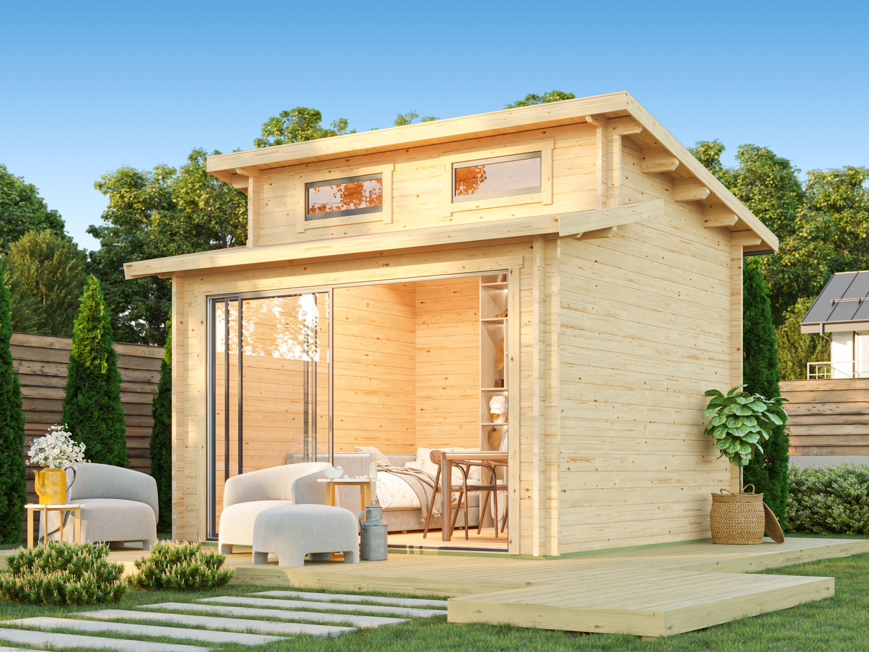 Fjordholz Gartenhaus Avantgarde 44-A Alu 6x4m | Rabatt: 26 %