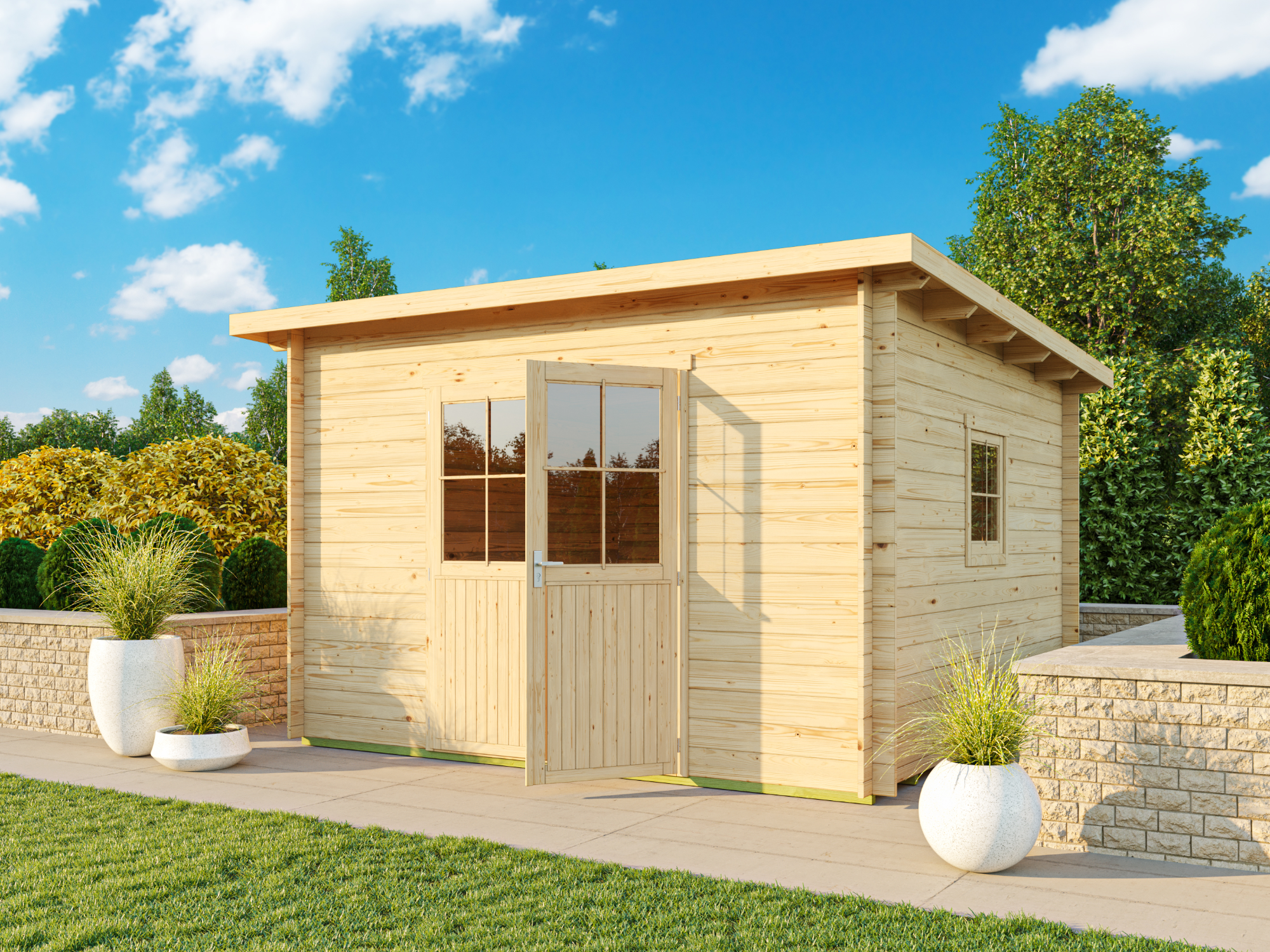 Fjordholz Pultdach Gartenhaus Modell Ezra 5E 3x3m | Rabatt: 26 %