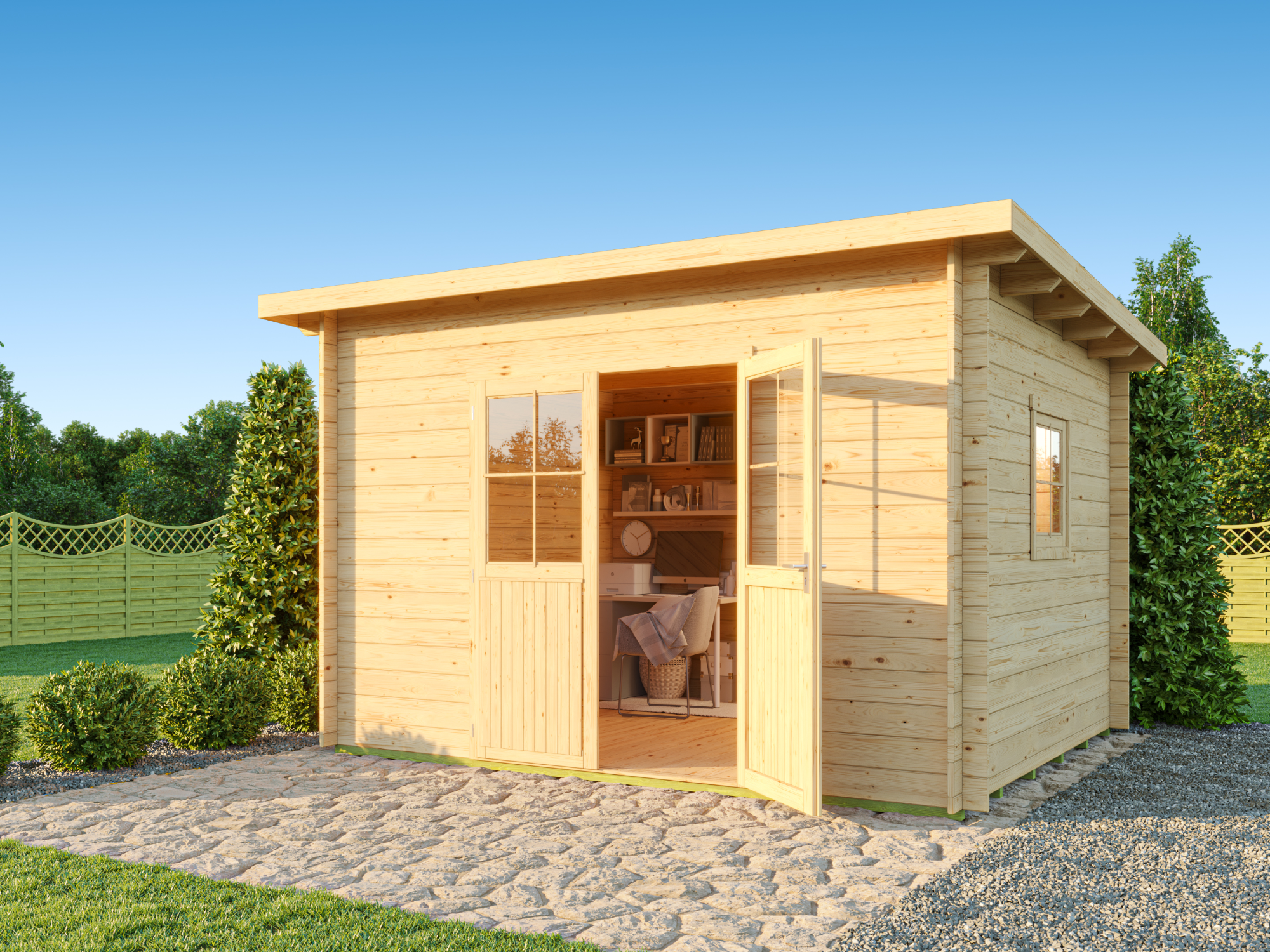 Fjordholz Pultdach Gartenhaus Modell Ezra 4E 3x3m | Rabatt: 26 %