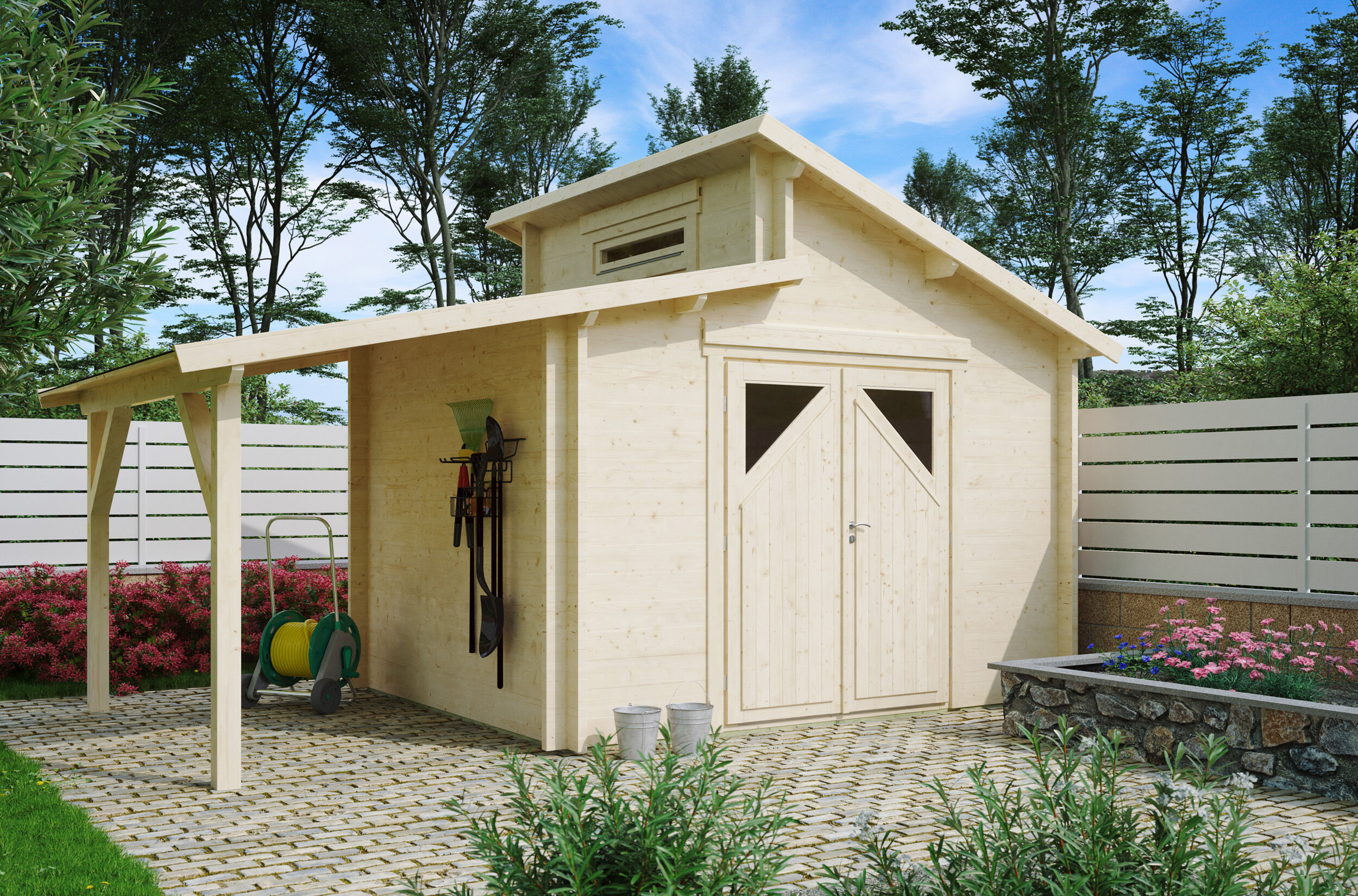Fjordholz Gartenhaus Modell Varianta 44 C +SD 4x3m | Rabatt: 26 %