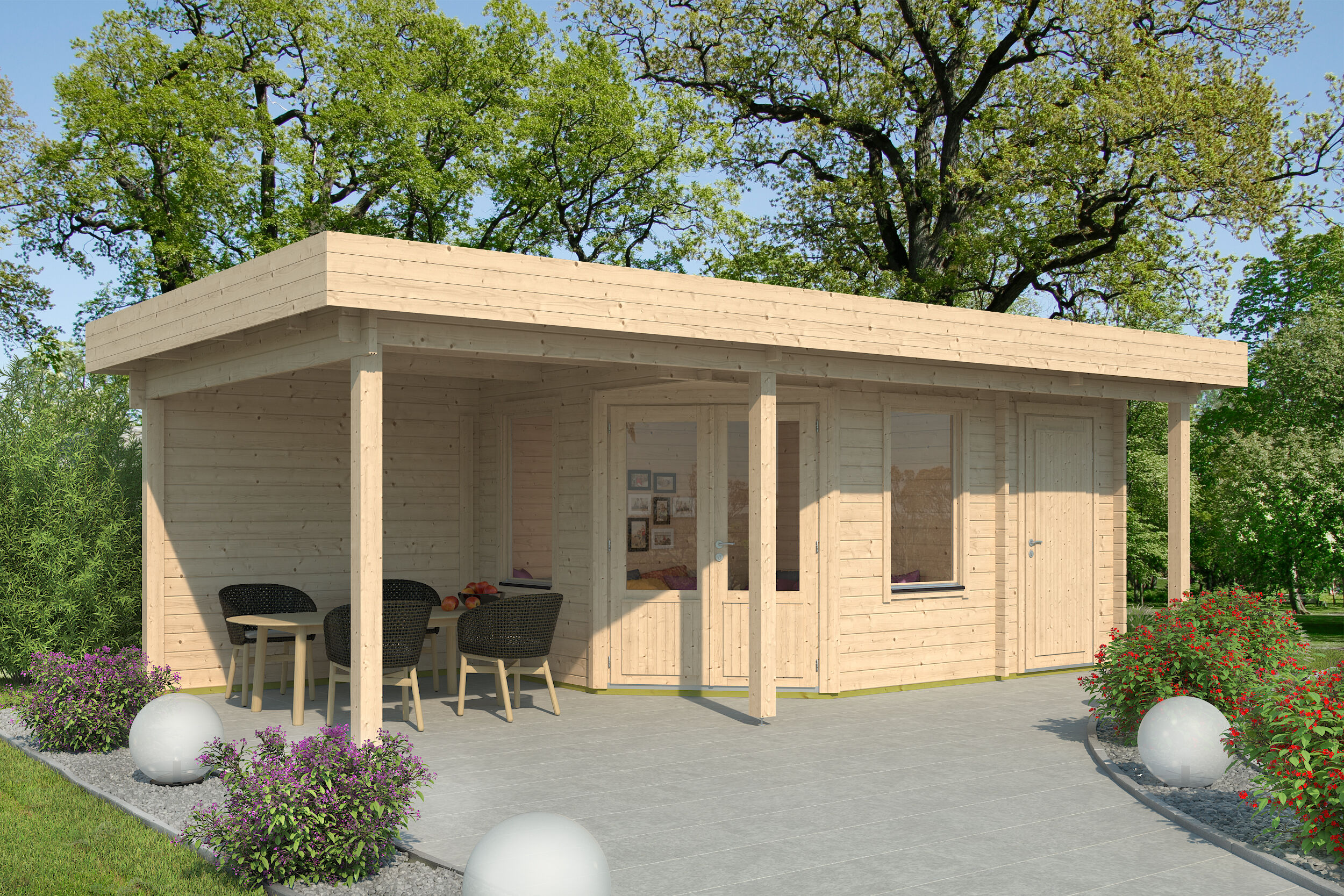 Fjordholz Gartenhaus Modell Nora 44 H Klassik 8x4m | Rabatt: 26 %
