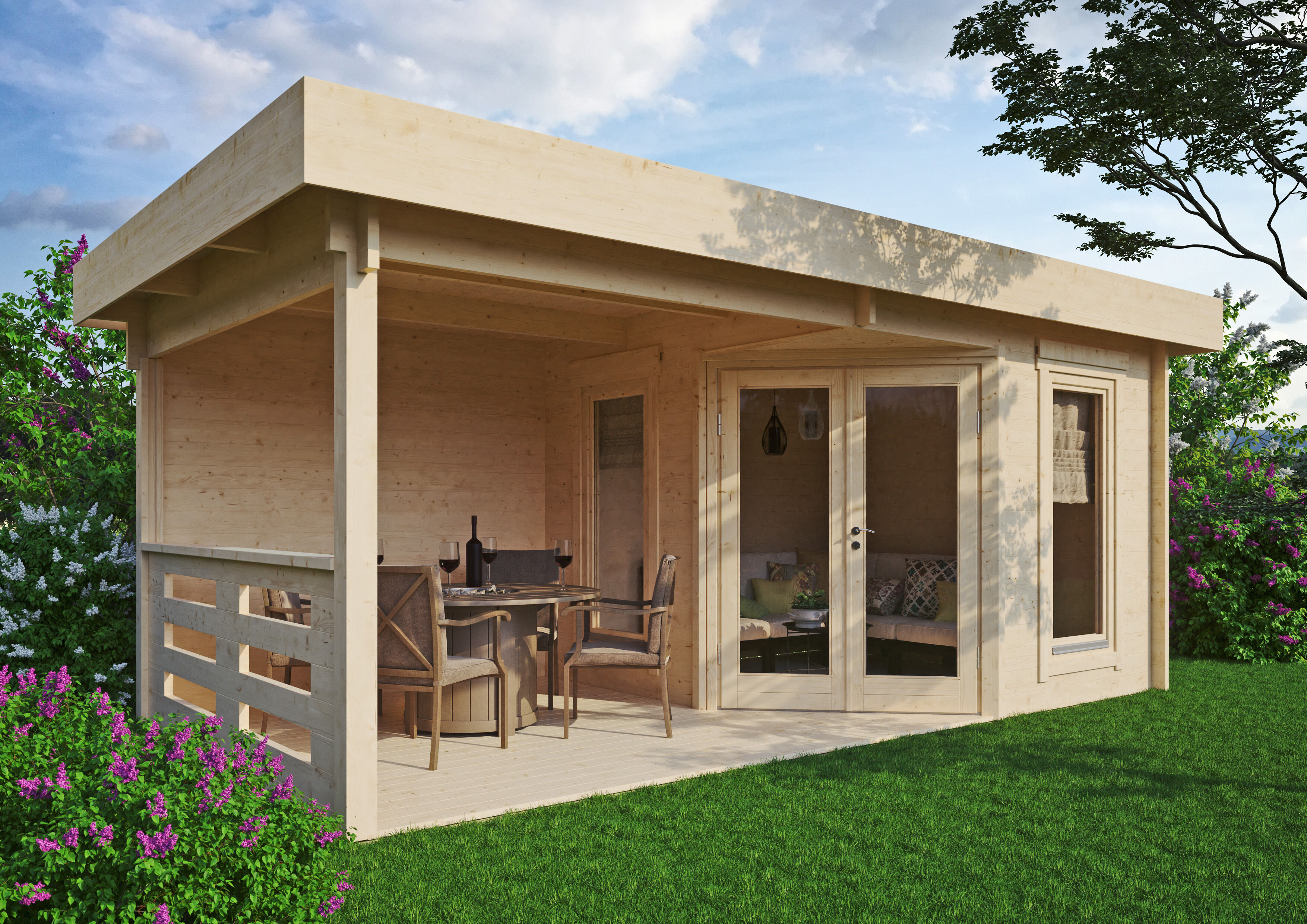 Fjordholz Gartenhaus Modell Nora 44 D Modern 6x3m | Rabatt: 26 %