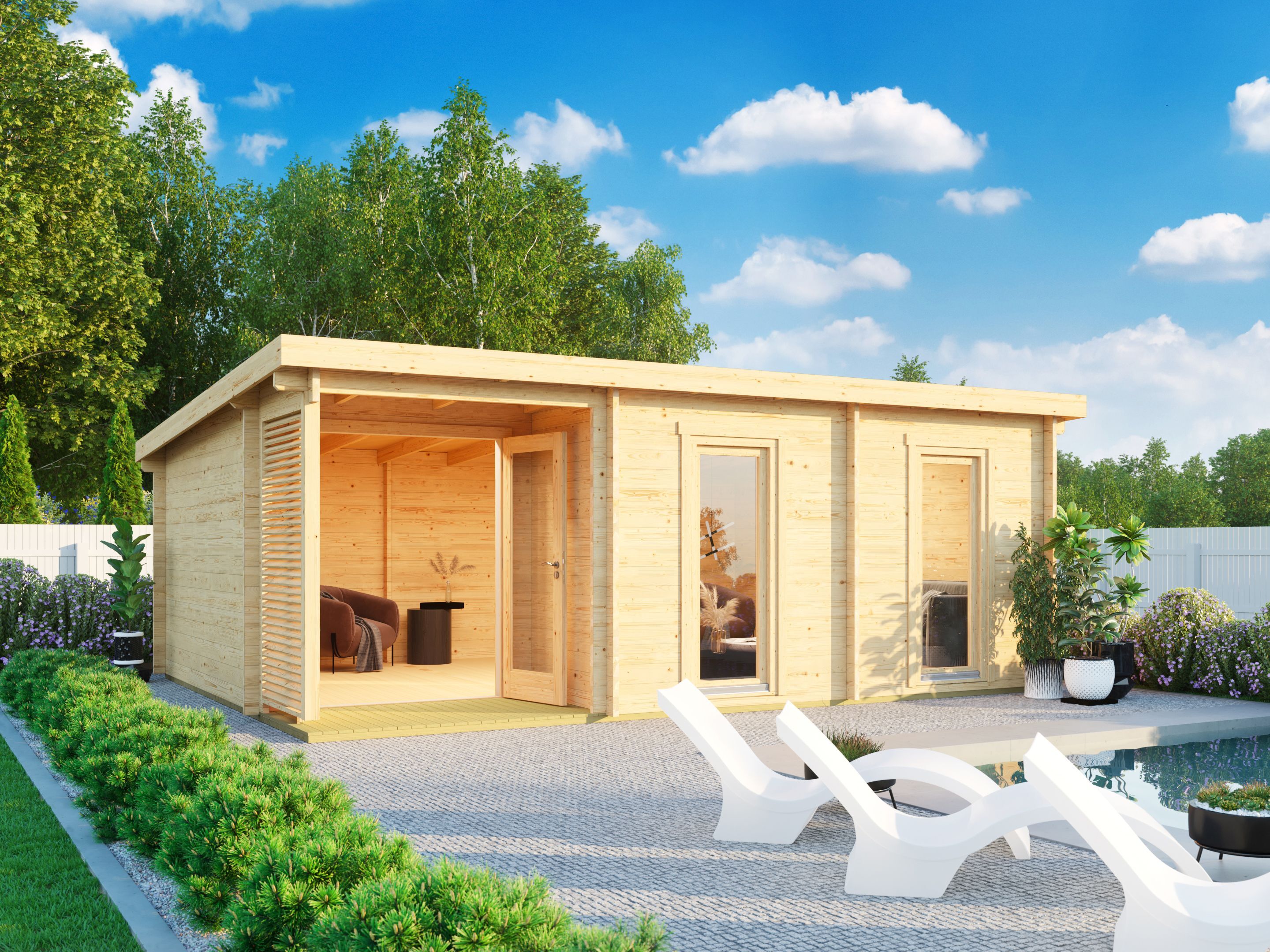 Fjordholz Pultdach Gartenhaus Modell Marianne 44 B 5x4m | Rabatt: 26 %