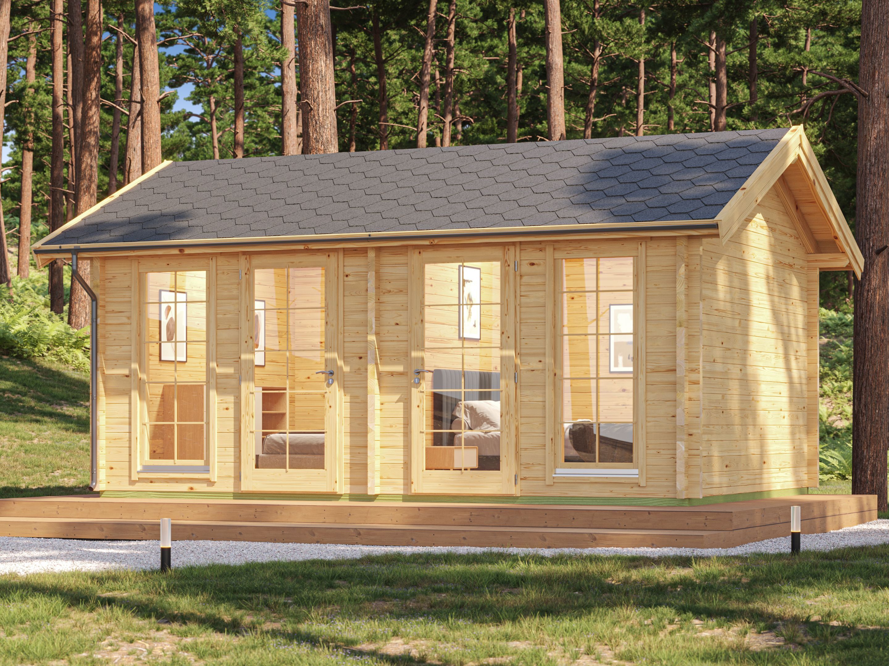 Fjordholz Satteldach Gartenhaus Modell Antti 70 6x4m | Rabatt: 26 %
