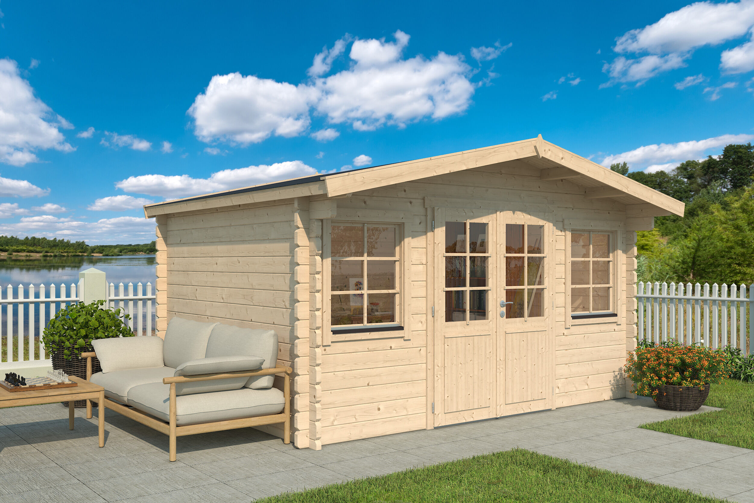 Fjordholz Gartenhaus Modell Sören 44 4x3m | Rabatt: 26 %