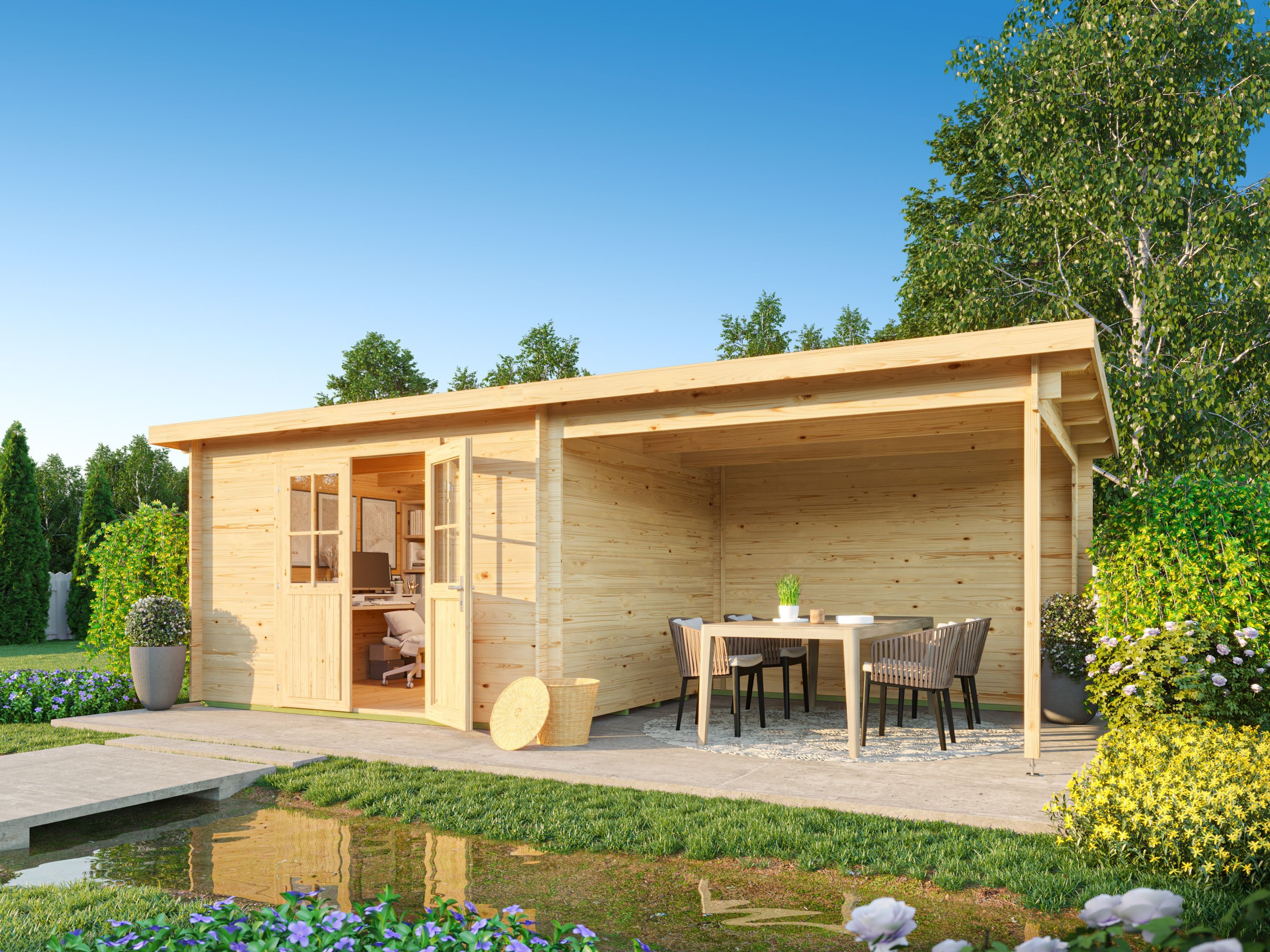 Fjordholz Pultdach Gartenhaus Modell Ezra 4J 6x3m | Rabatt: 26 %