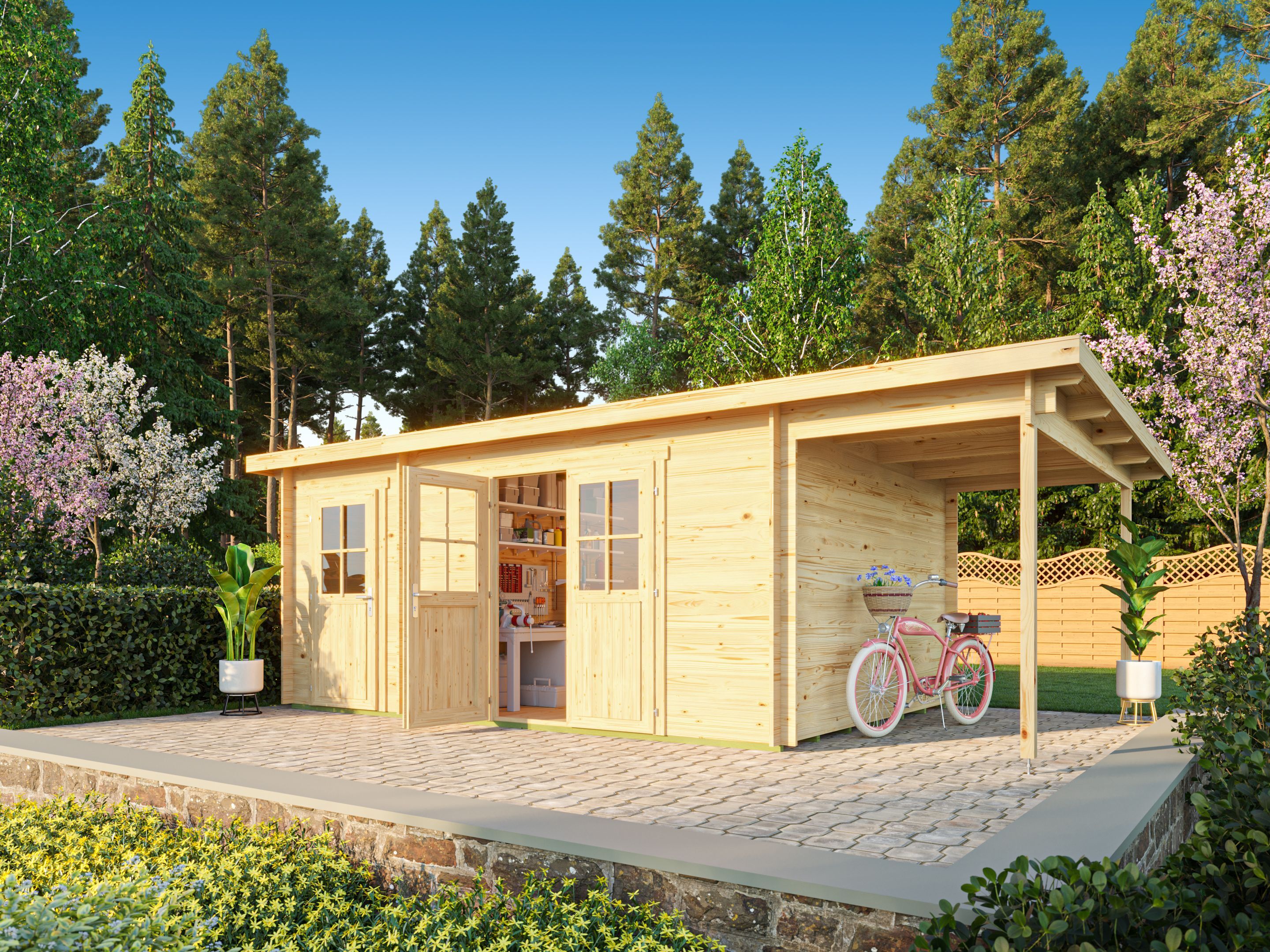 Fjordholz Pultdach Gartenhaus Modell Ezra 5I 5x3m | Rabatt: 26 %