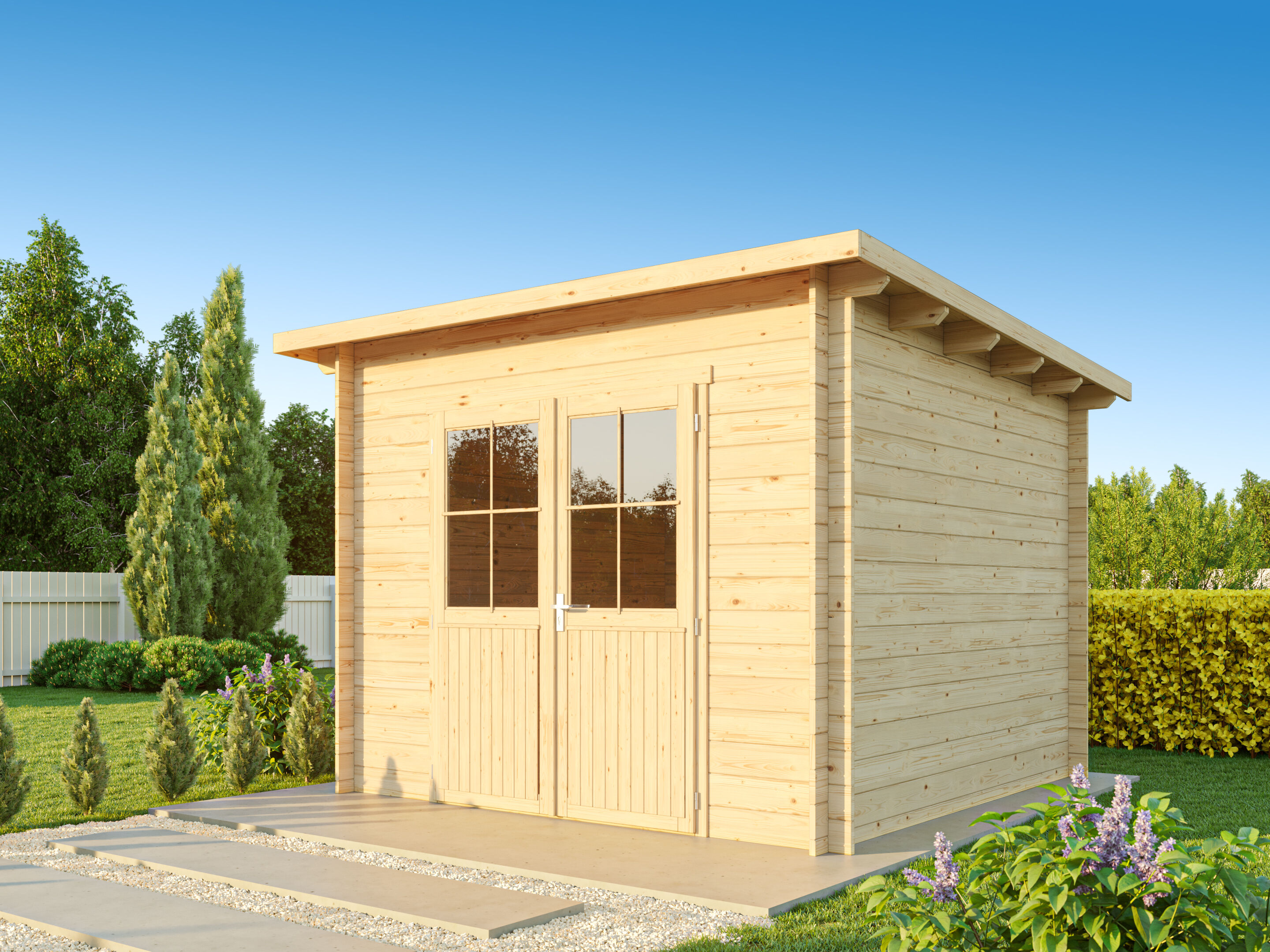 Fjordholz Pultdach Gartenhaus Modell Ezra 3D 3x3m | Rabatt: 26 %