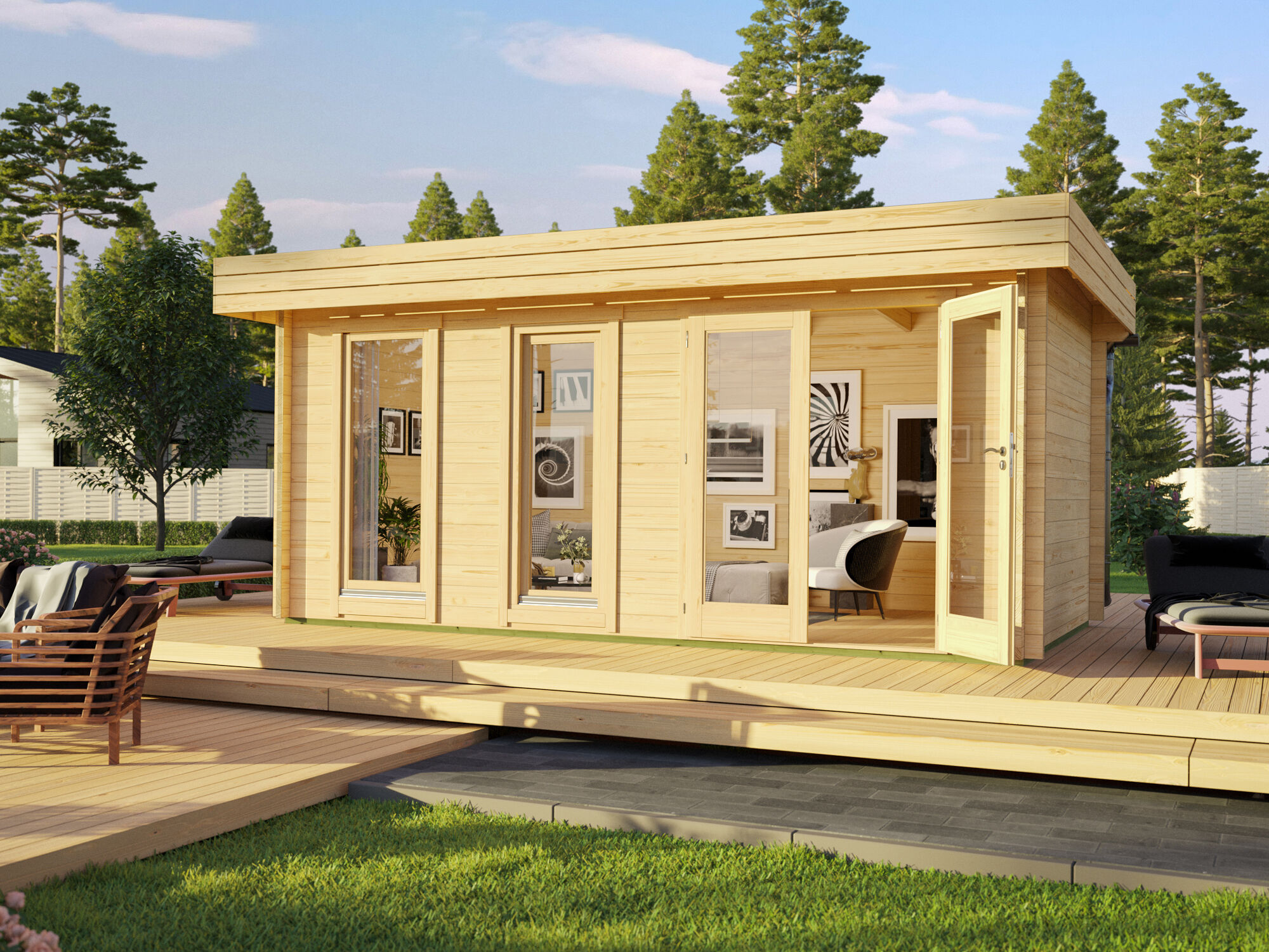 Fjordholz Gartenhaus Modell Miriam 44 B Modern 5x3m | Rabatt: 26 %