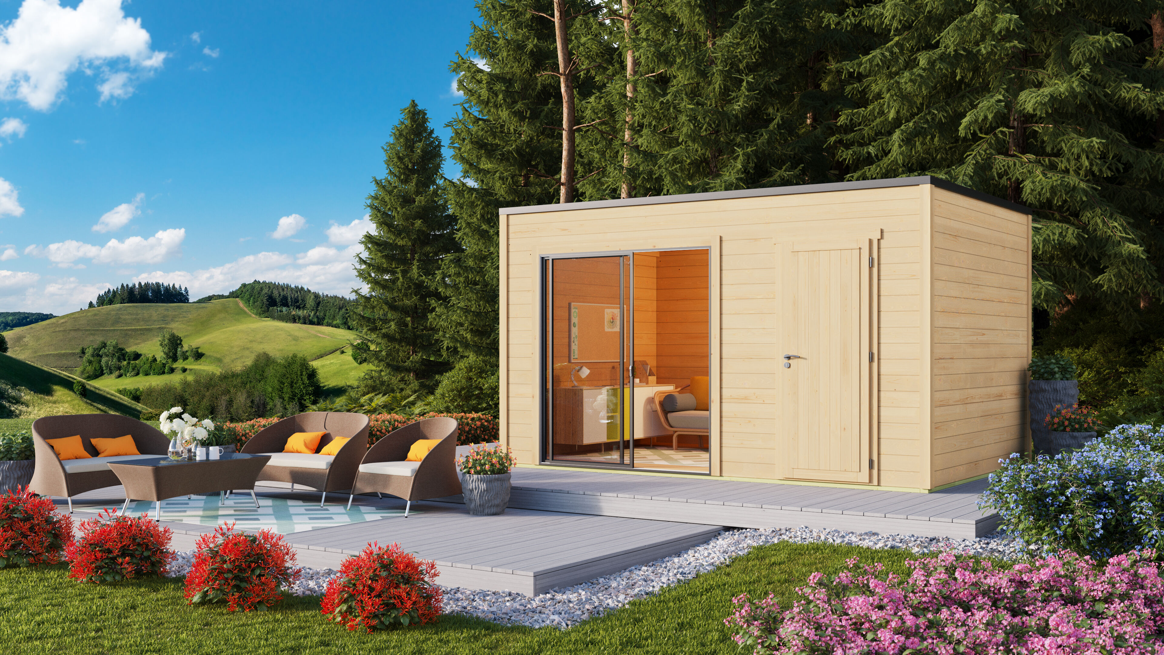 Fjordholz Gartenhaus Modell Q-BIC Alu 70 I 4x3m | Rabatt: 26 %