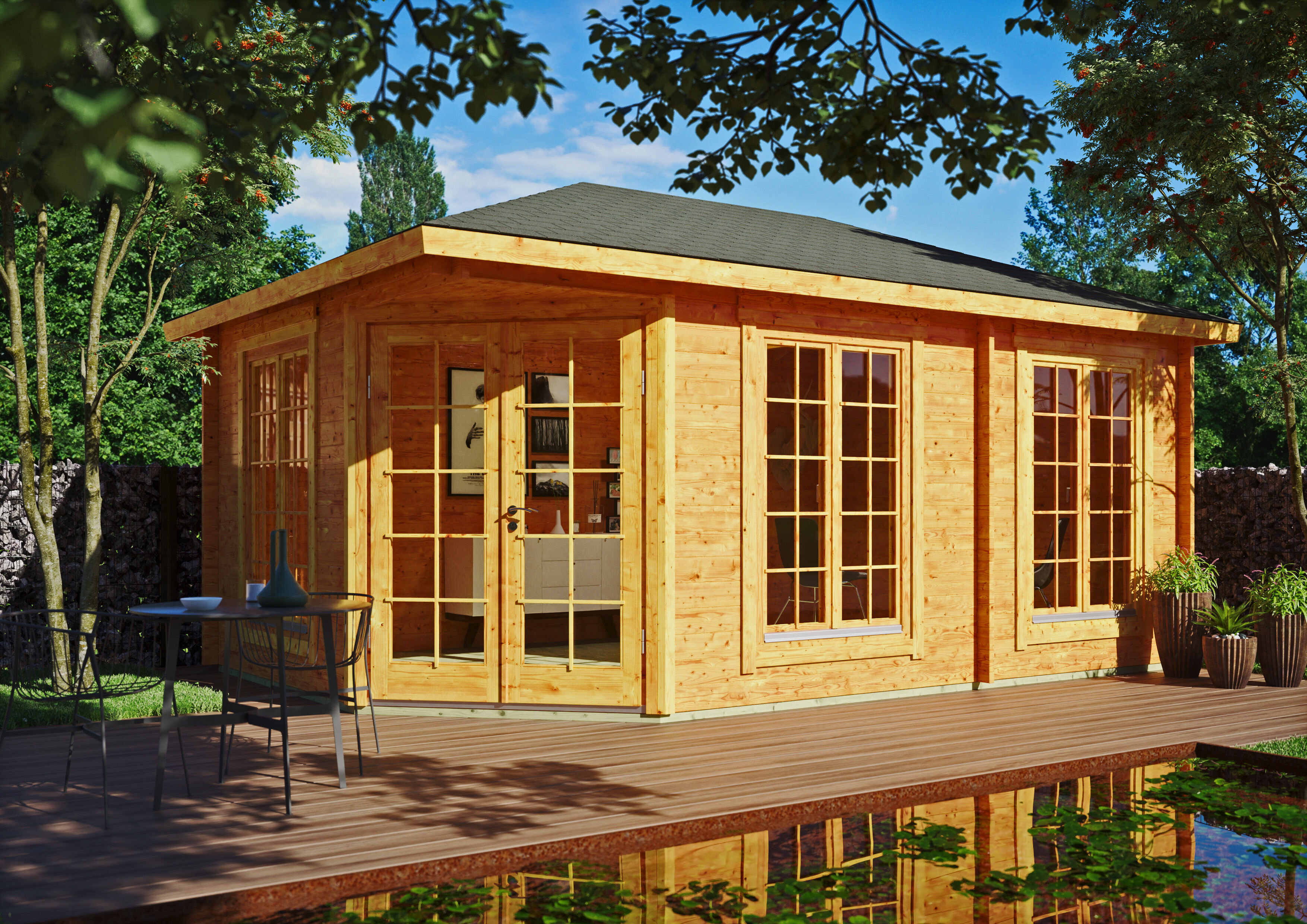 Fjordholz Gartenhaus Modell Glasgow 44 D 5x4m | Rabatt: 26 %