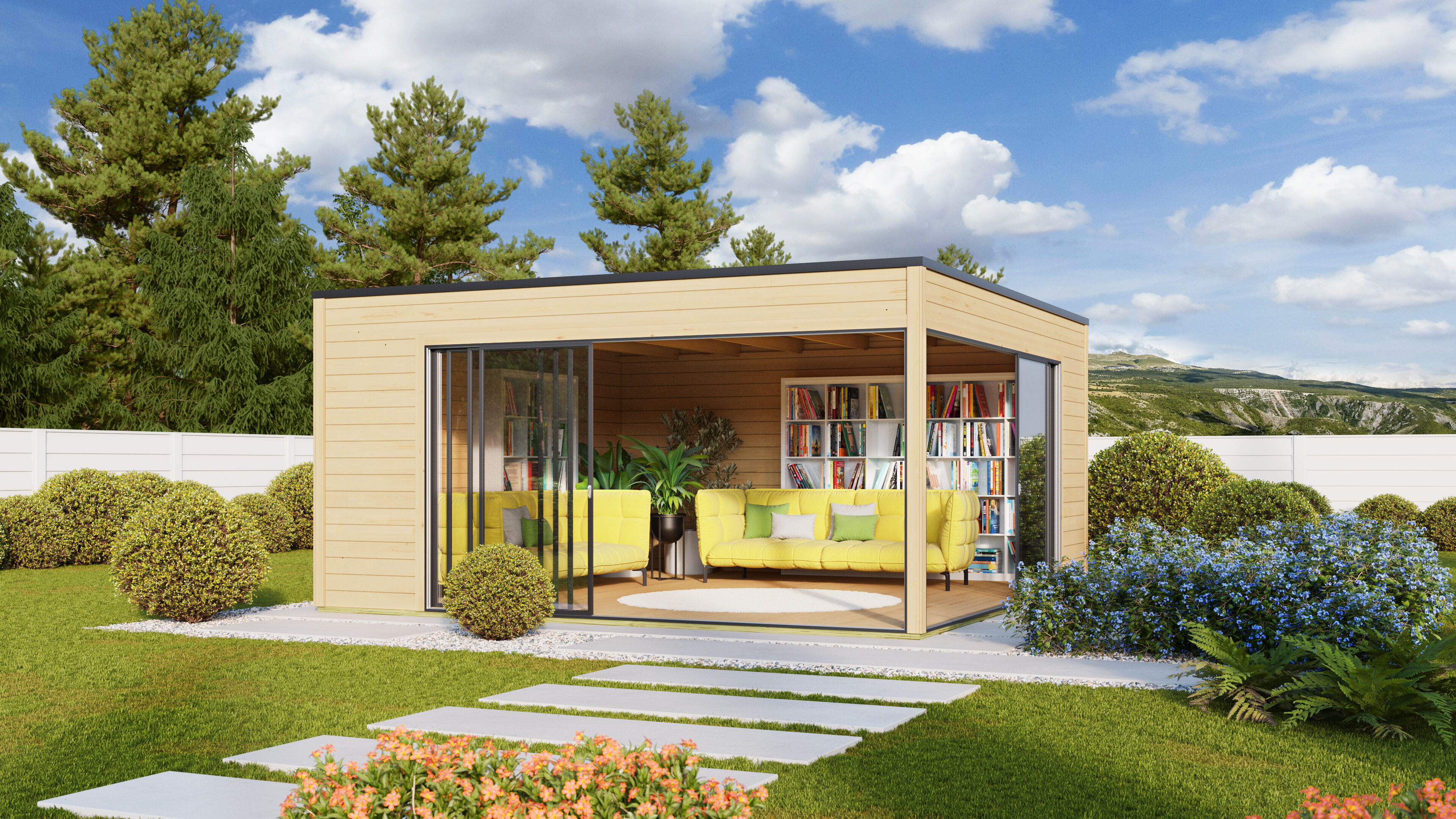 Fjordholz Gartenhaus Modell Q-BIC Alu 44 F 5x5m | Rabatt: 26 %